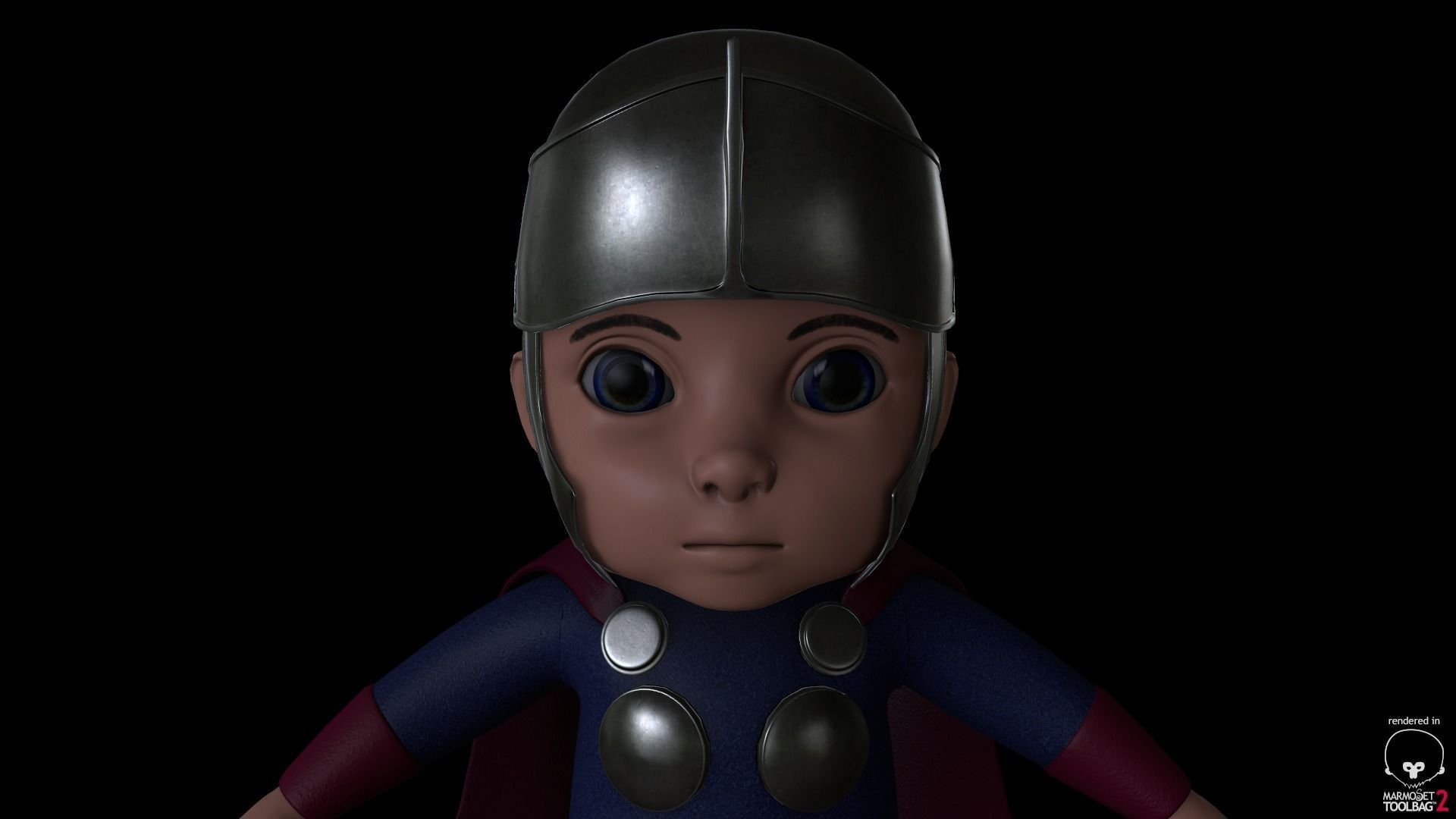 A little boy Low-poly 3D model_8