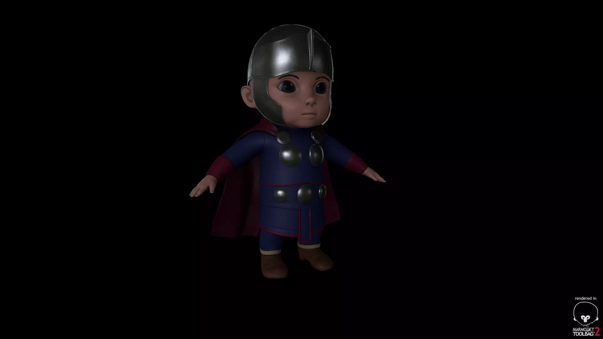 A little boy Low-poly 3D model_0