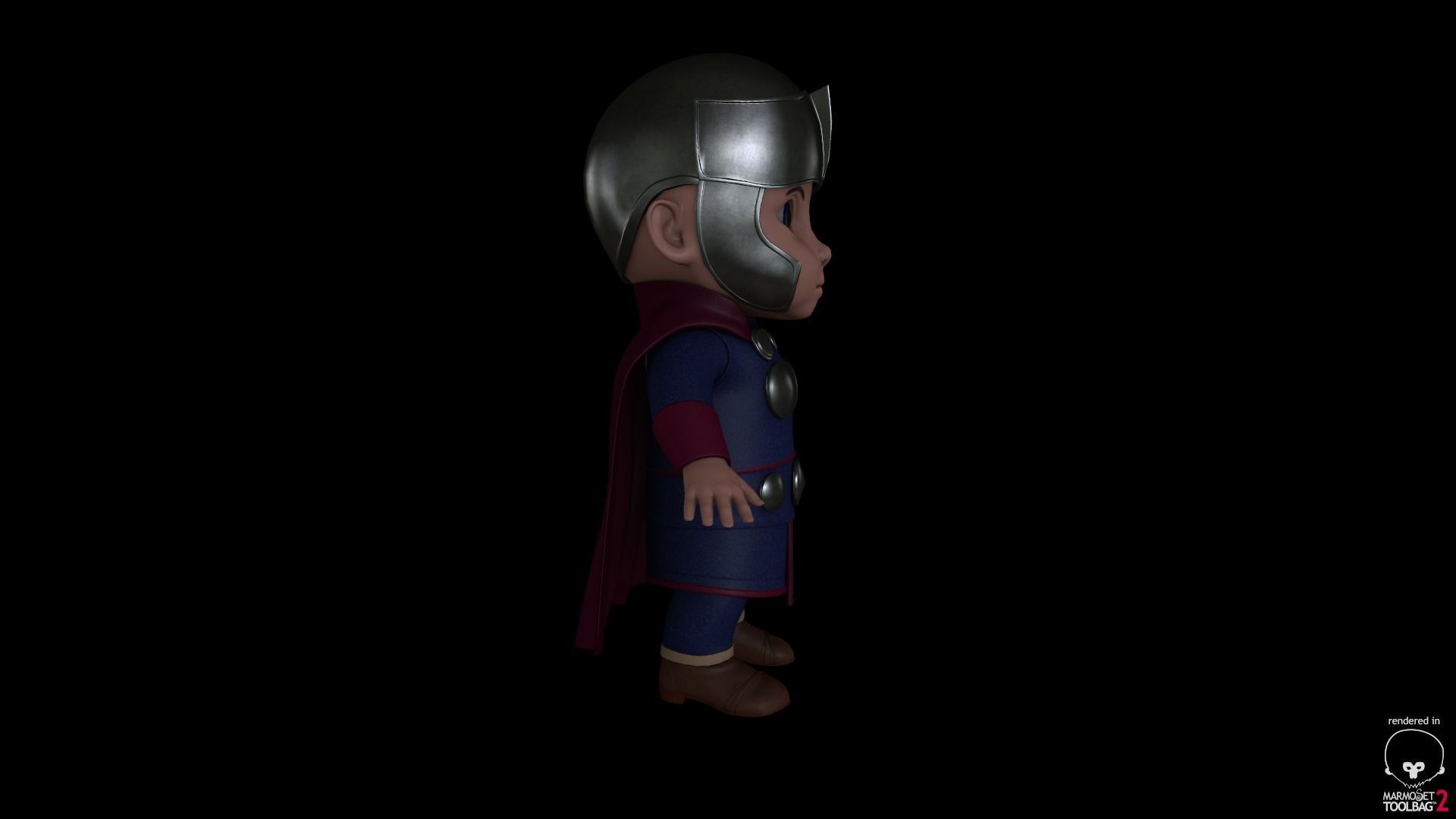 A little boy Low-poly 3D model_7