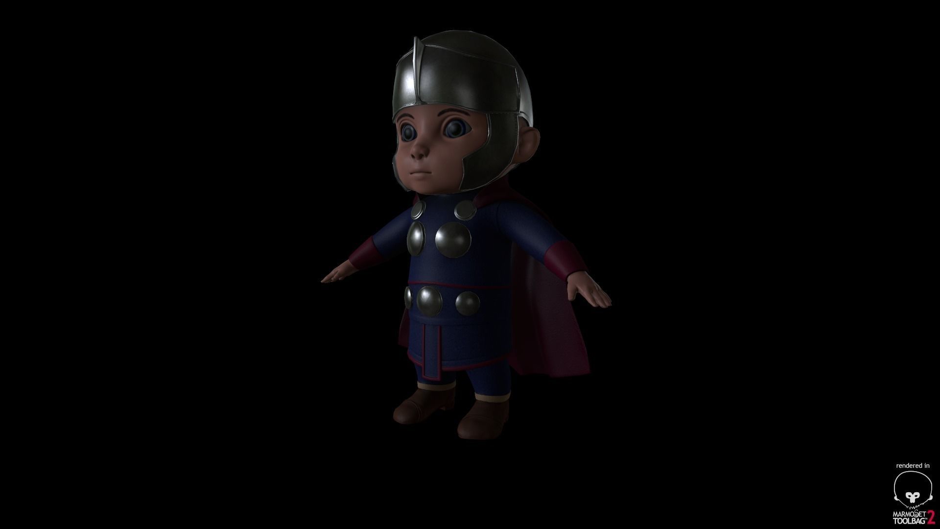A little boy Low-poly 3D model_4
