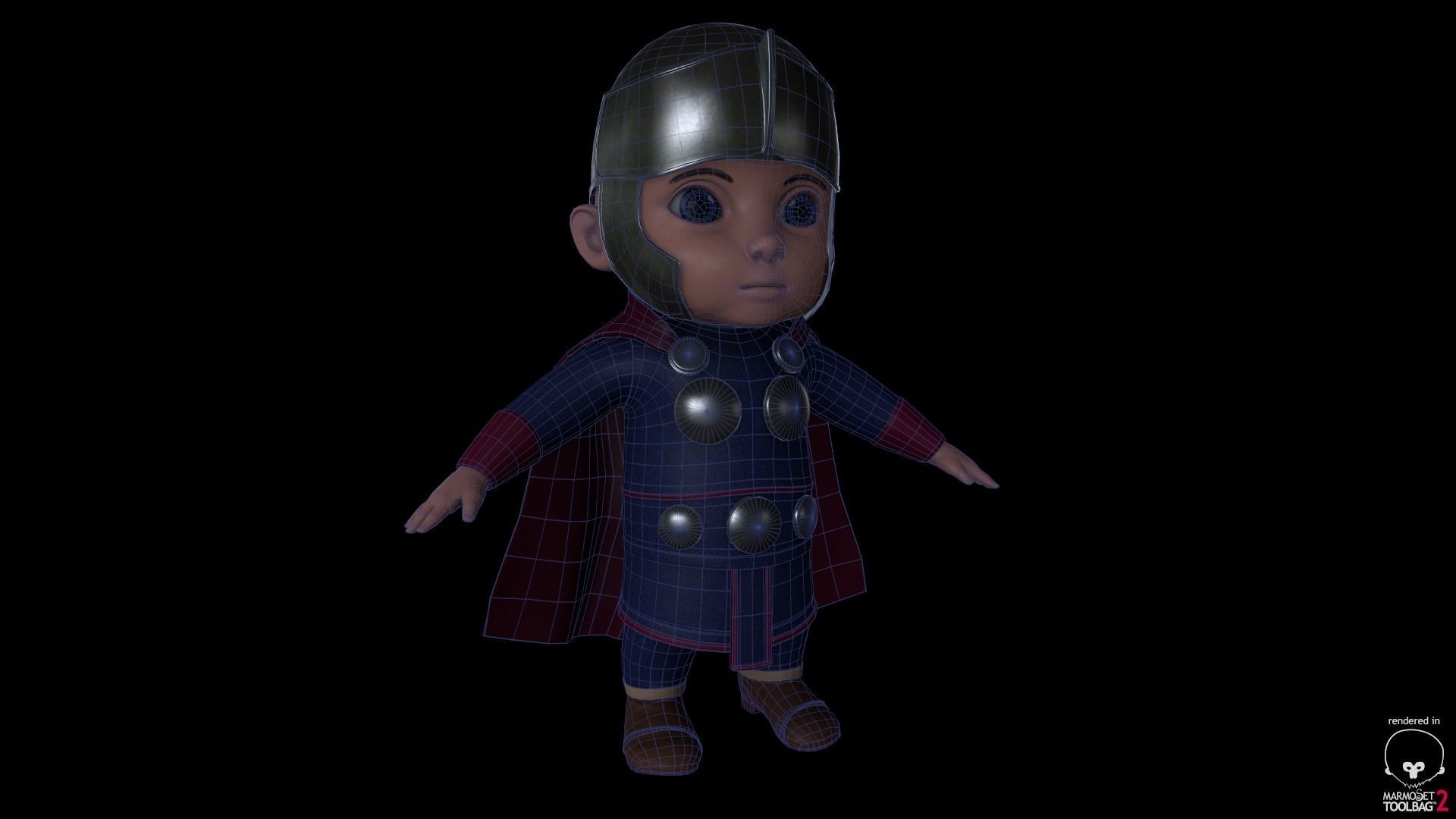 A little boy Low-poly 3D model_9