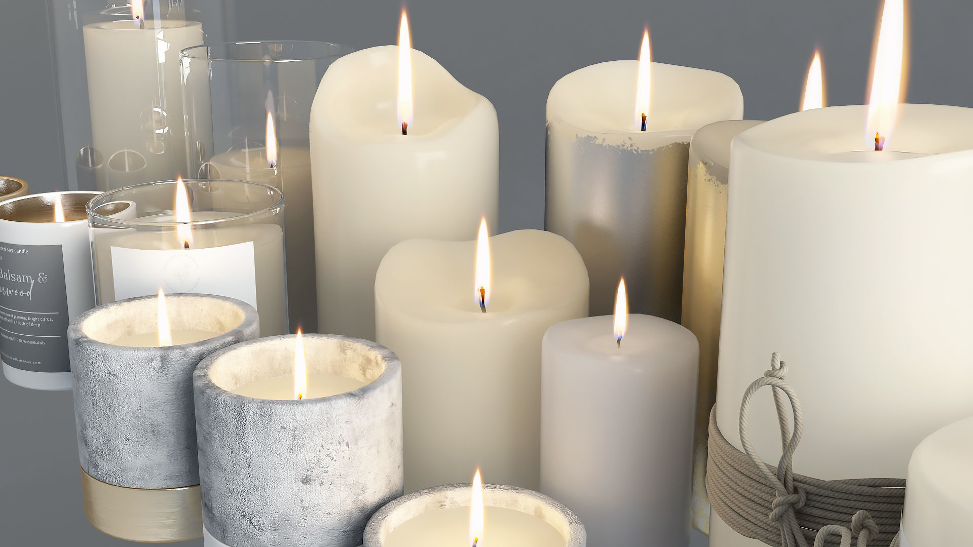 Candles Set in shapes and sizes 3D model_8