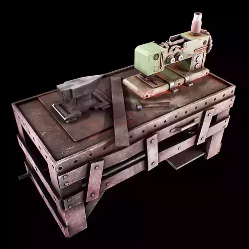 Sewing Machine table Low Poly Low-poly 3D model