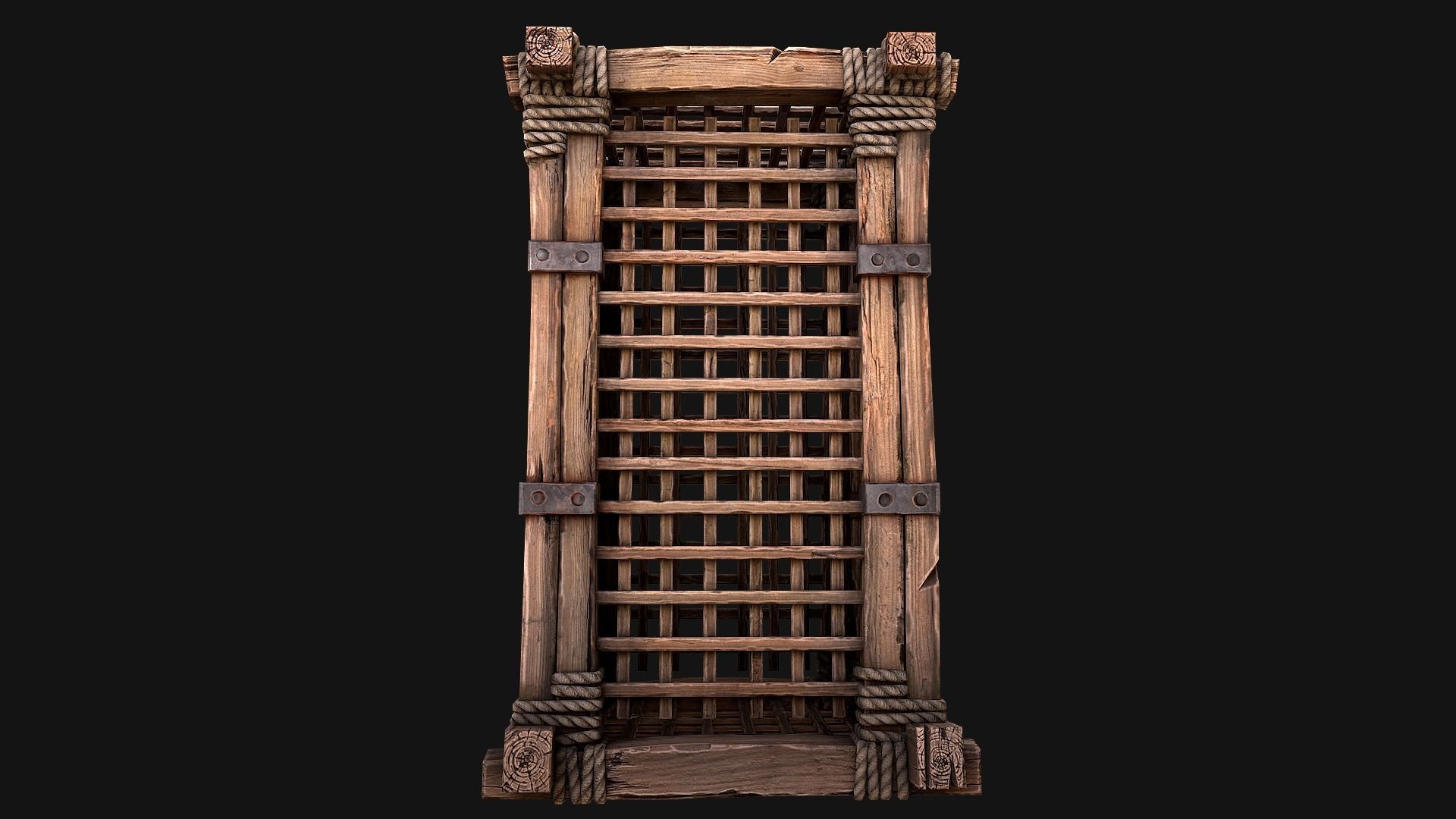 Medieval Torture Cage Set  Low-poly 3D model_28