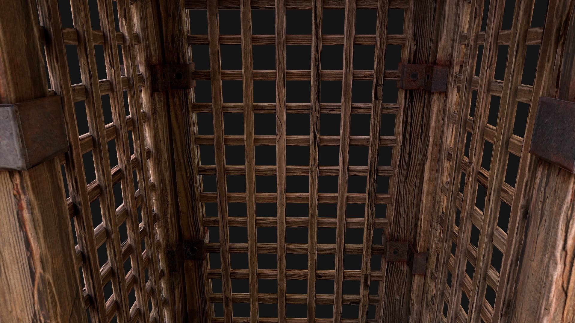 Medieval Torture Cage Set  Low-poly 3D model_24