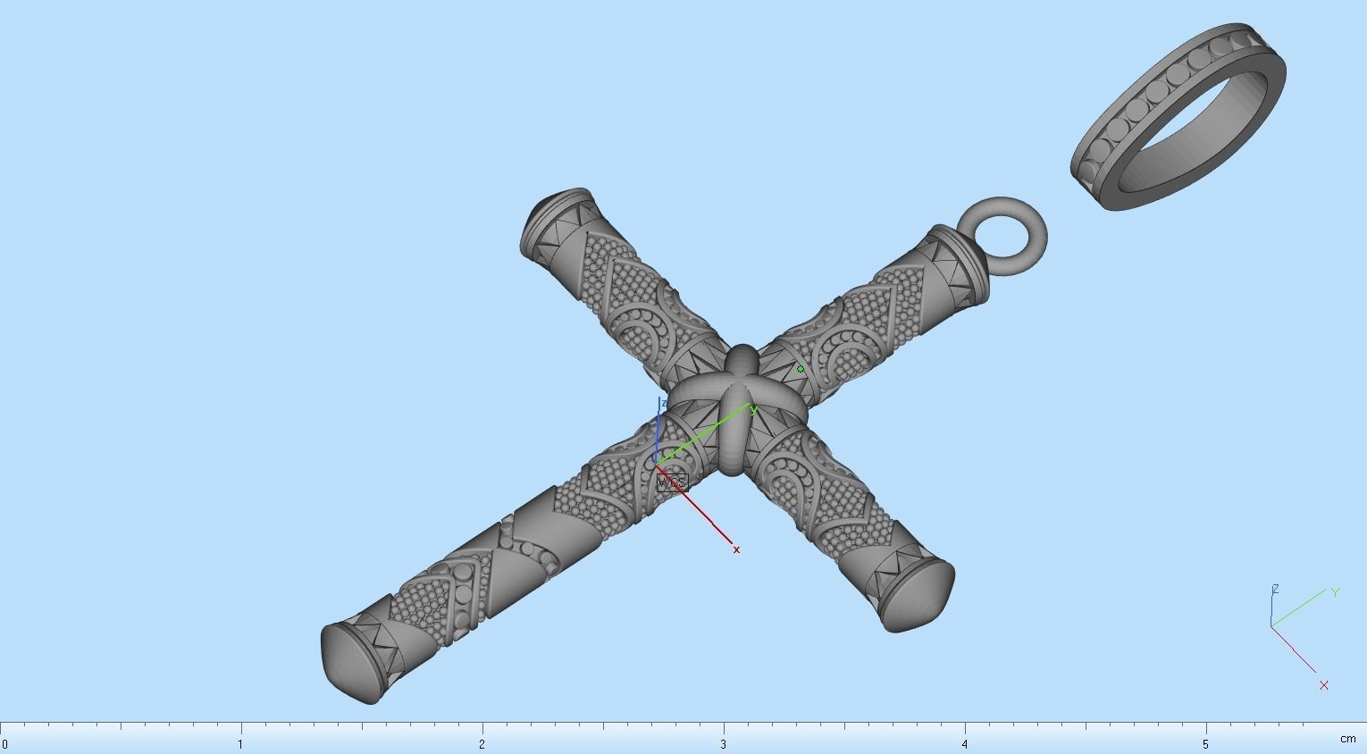 pendant cross  3D print model_26