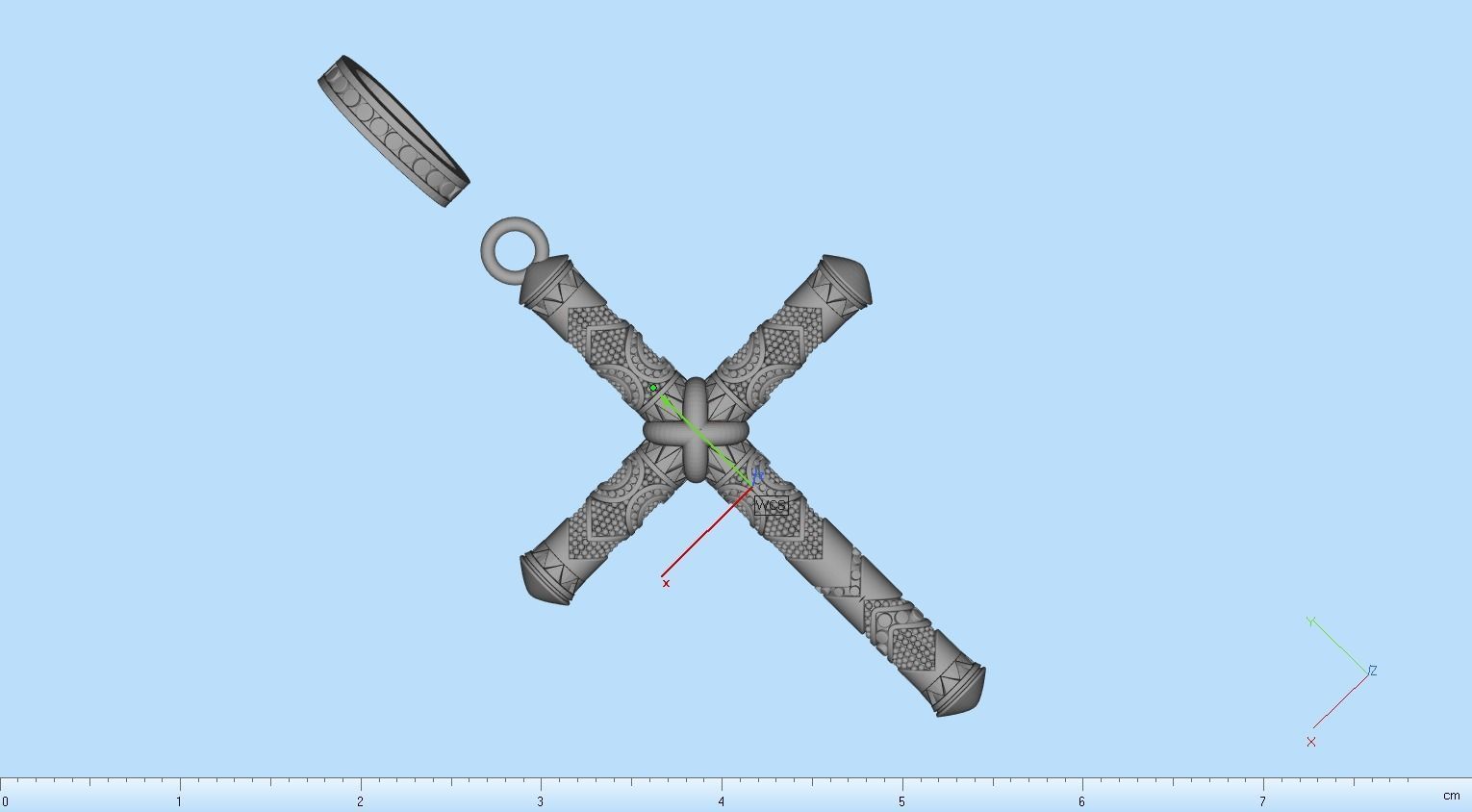 pendant cross  3D print model_27
