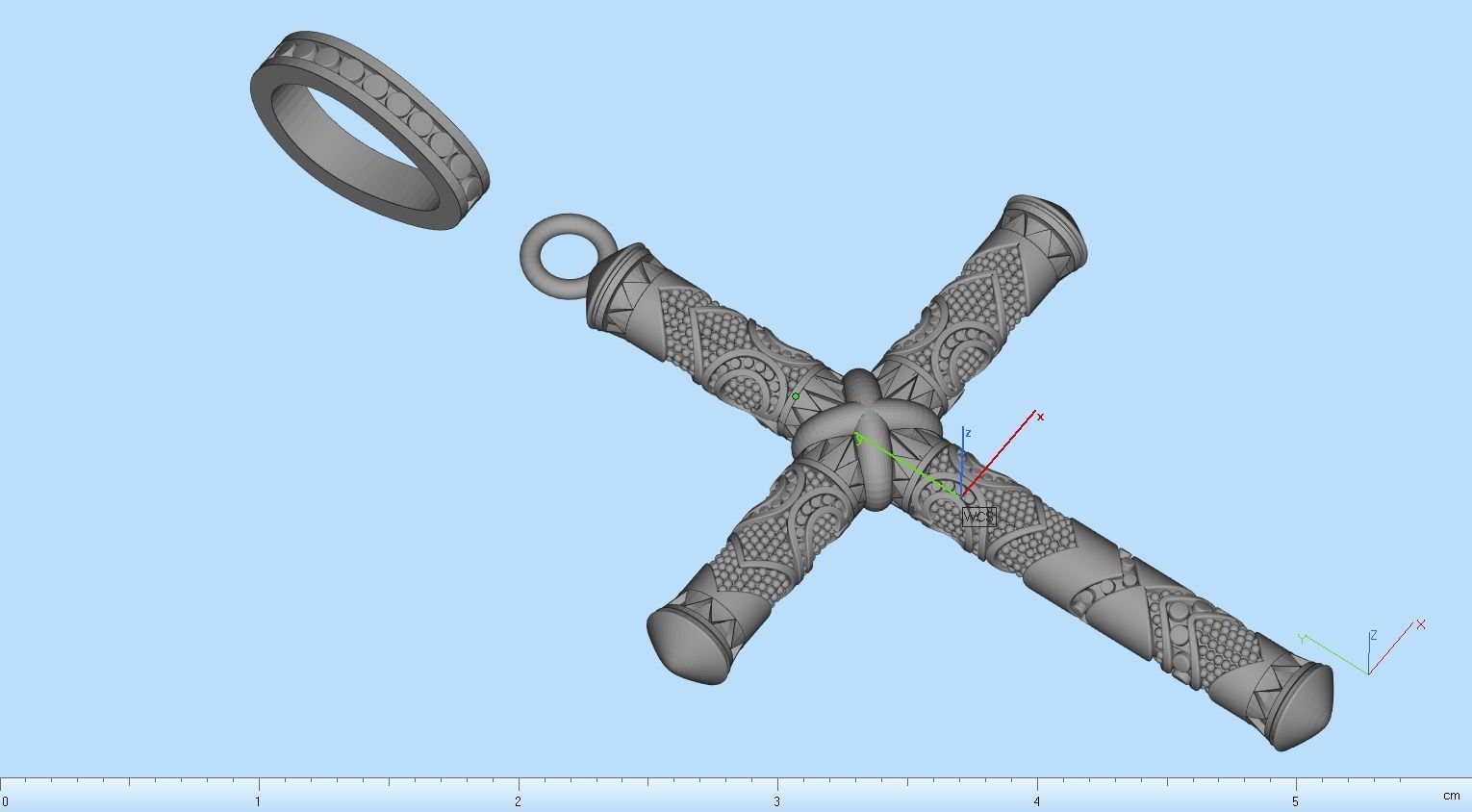 pendant cross  3D print model_24