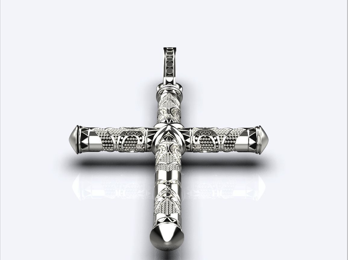 pendant cross  3D print model_2