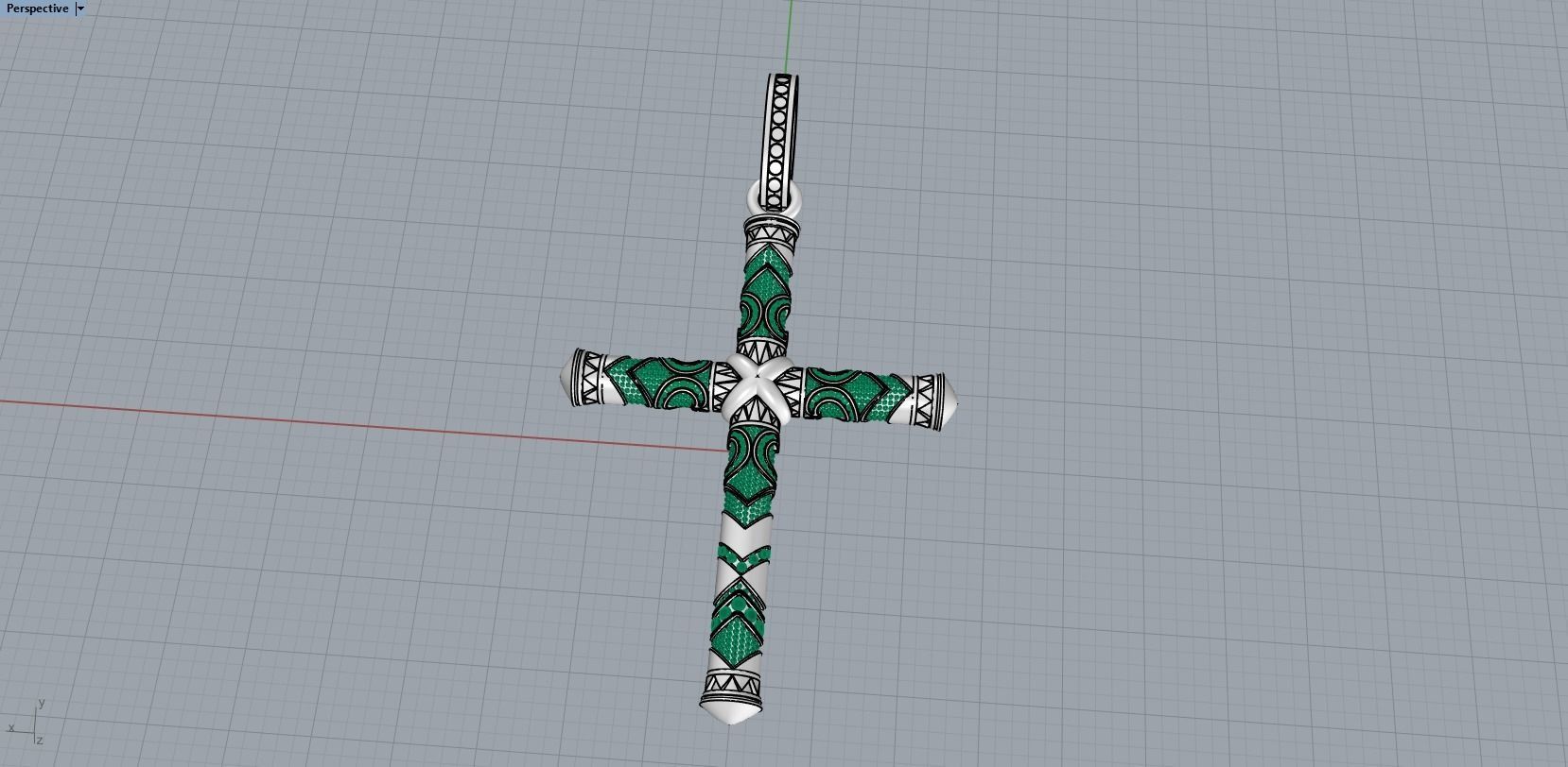 pendant cross  3D print model_17