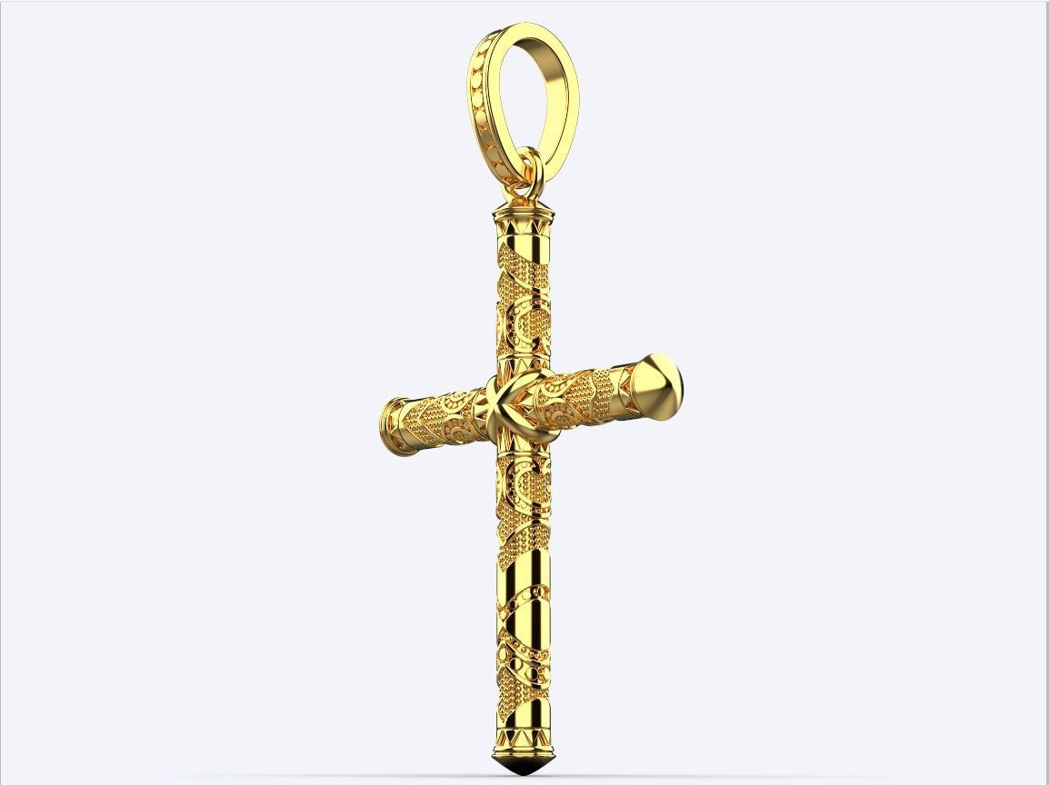 pendant cross  3D print model_7