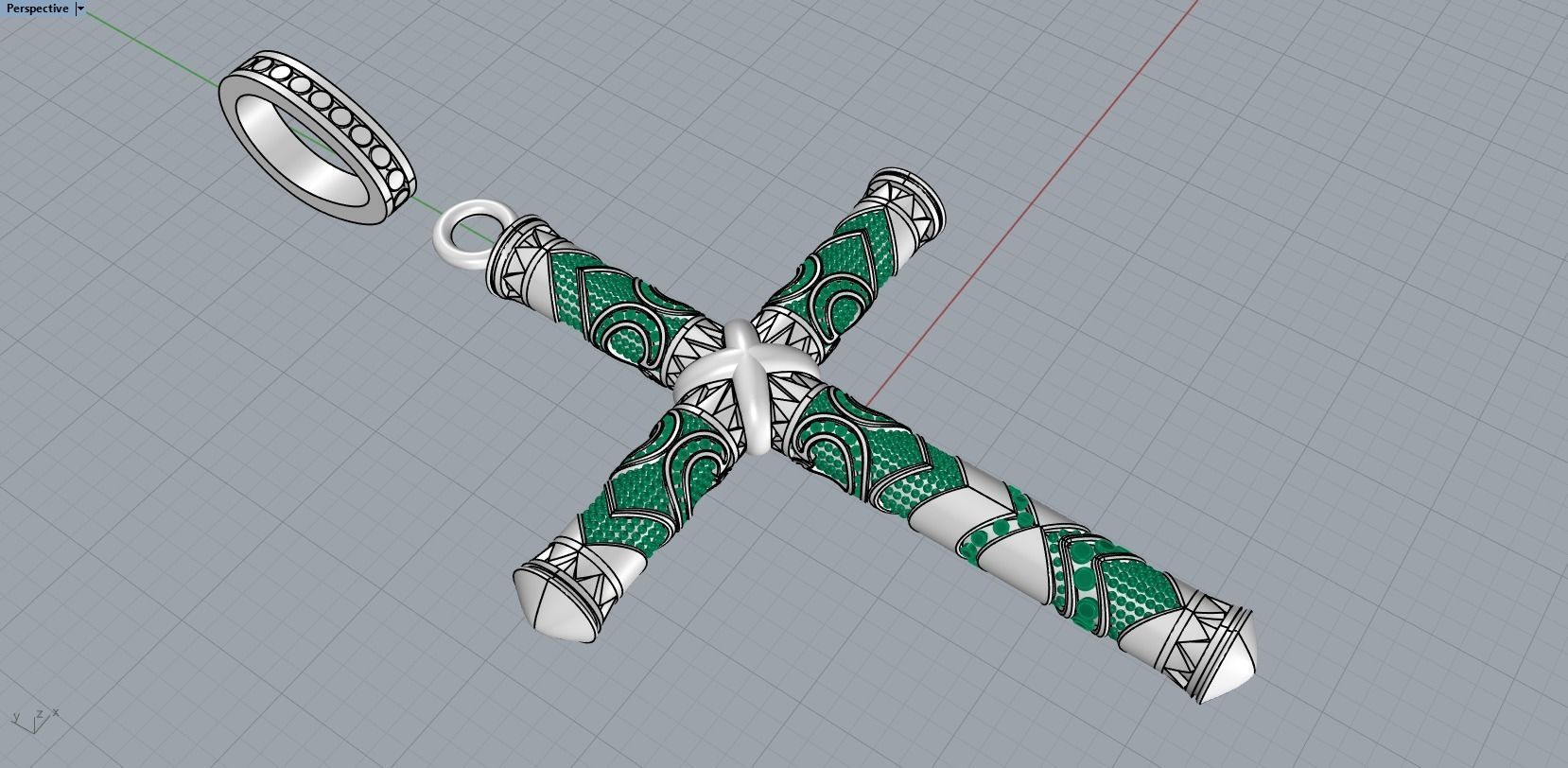 pendant cross  3D print model_18