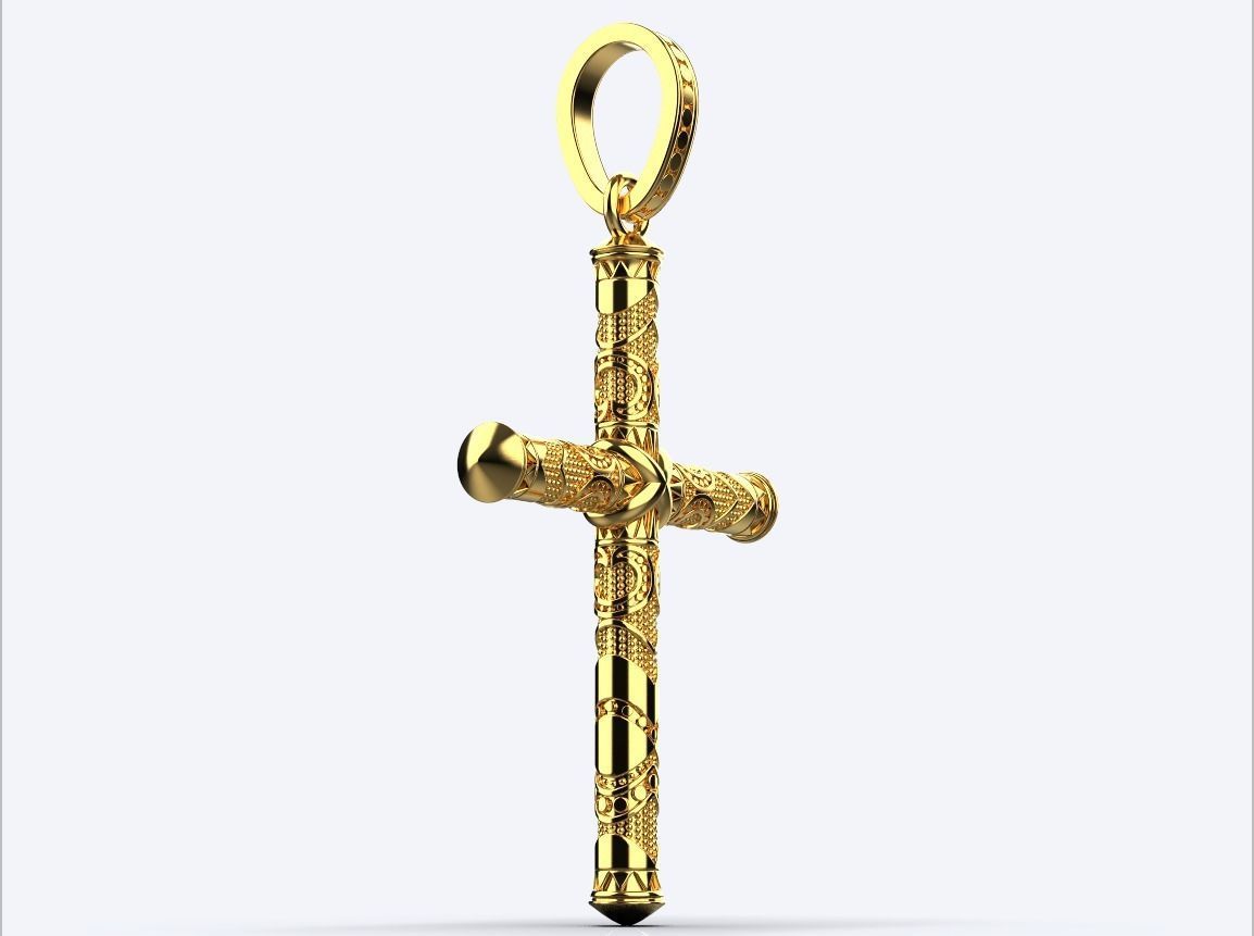 pendant cross  3D print model_8
