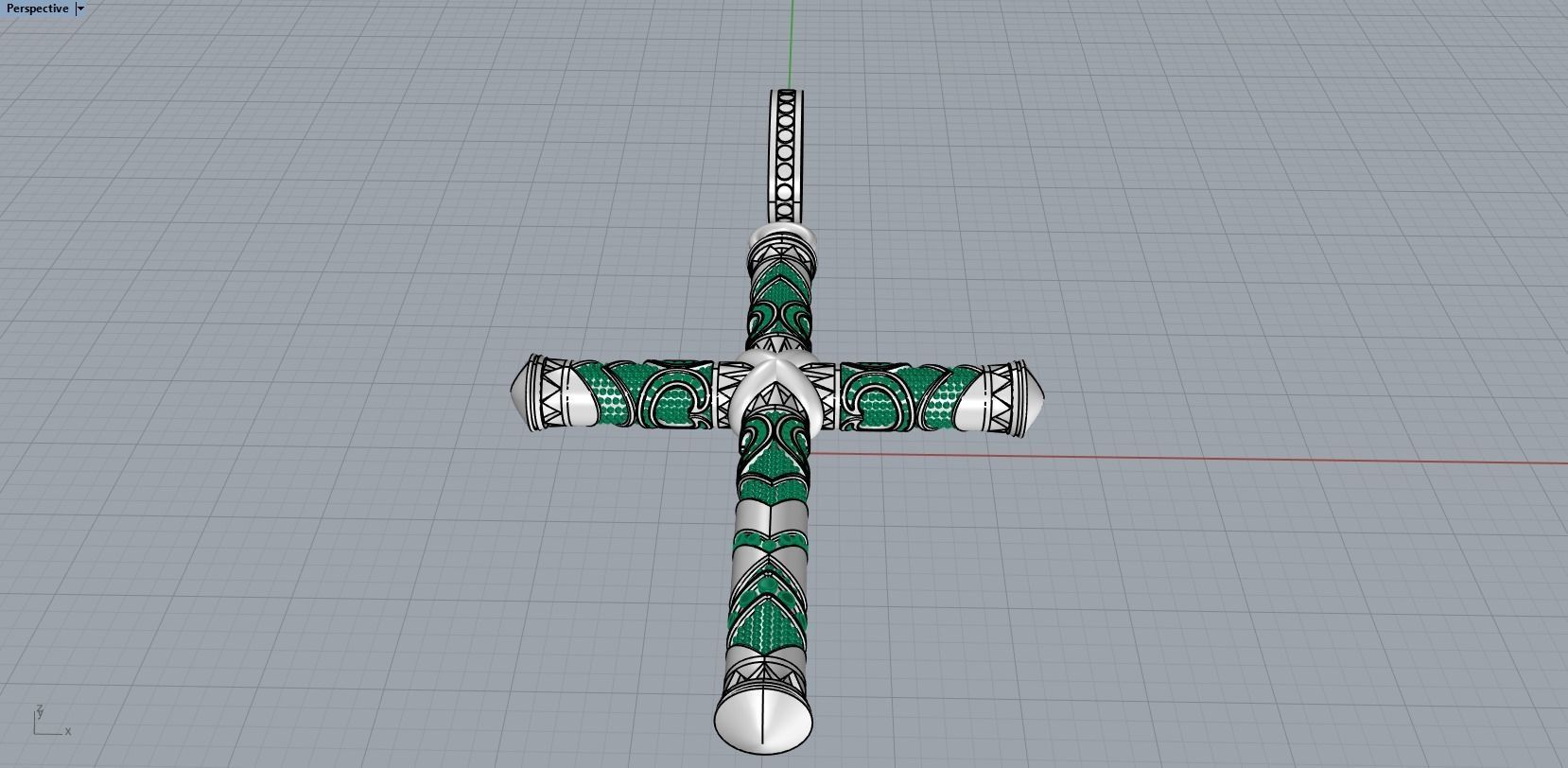 pendant cross  3D print model_15
