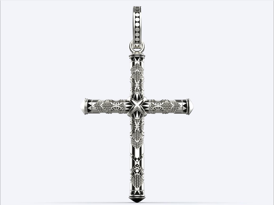 pendant cross  3D print model_3