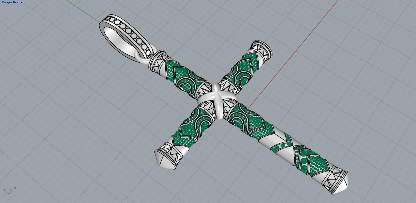 pendant cross  3D print model_13