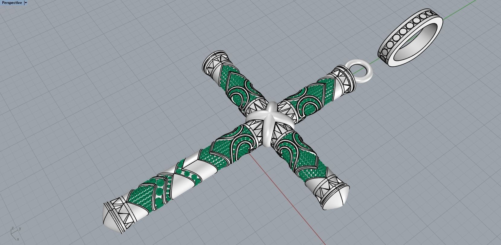 pendant cross  3D print model_19