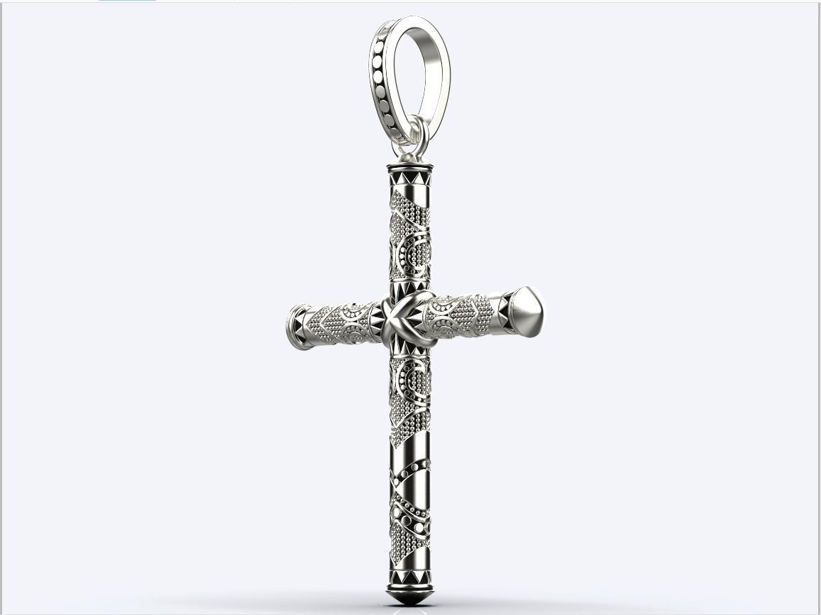pendant cross  3D print model_4