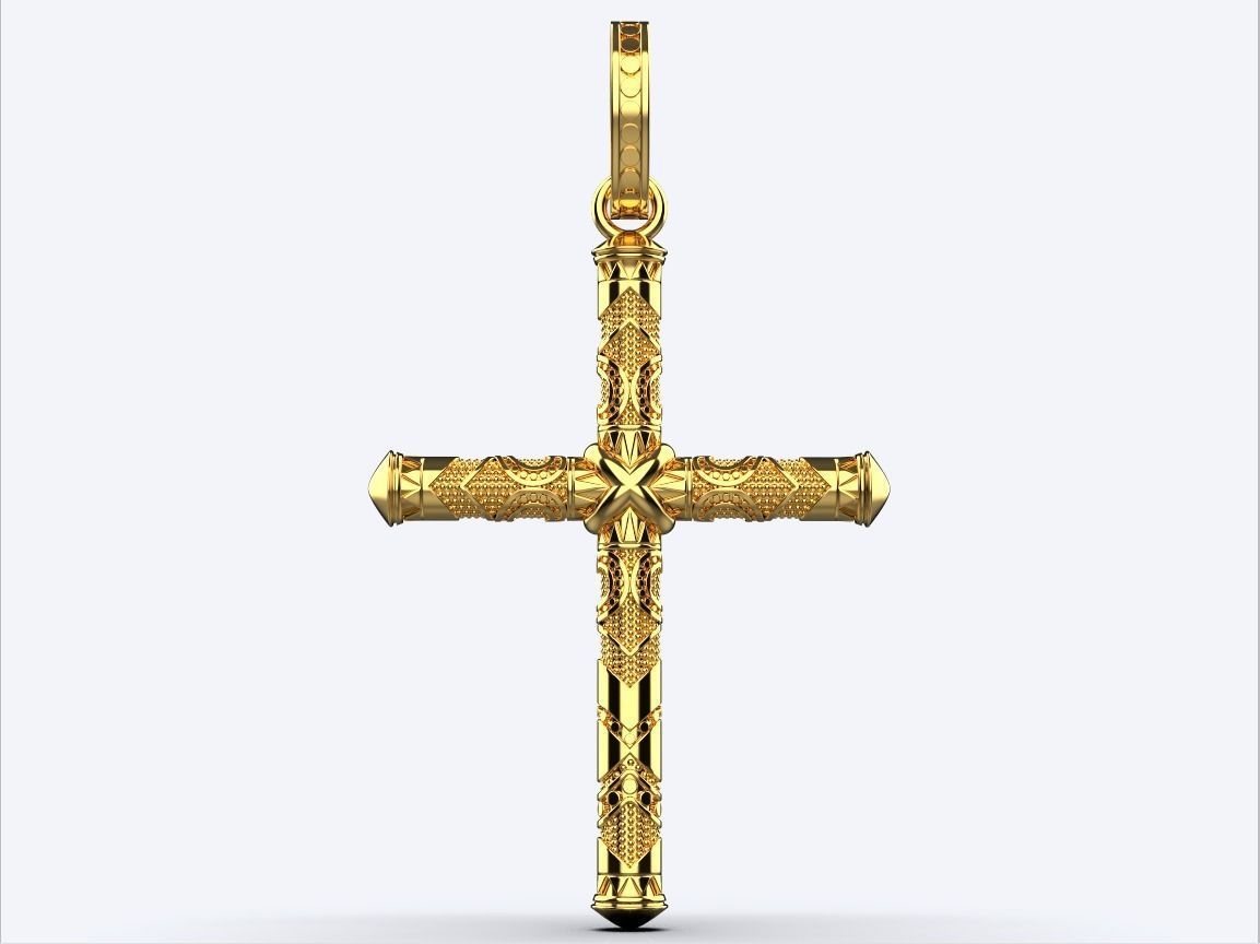 pendant cross  3D print model_6