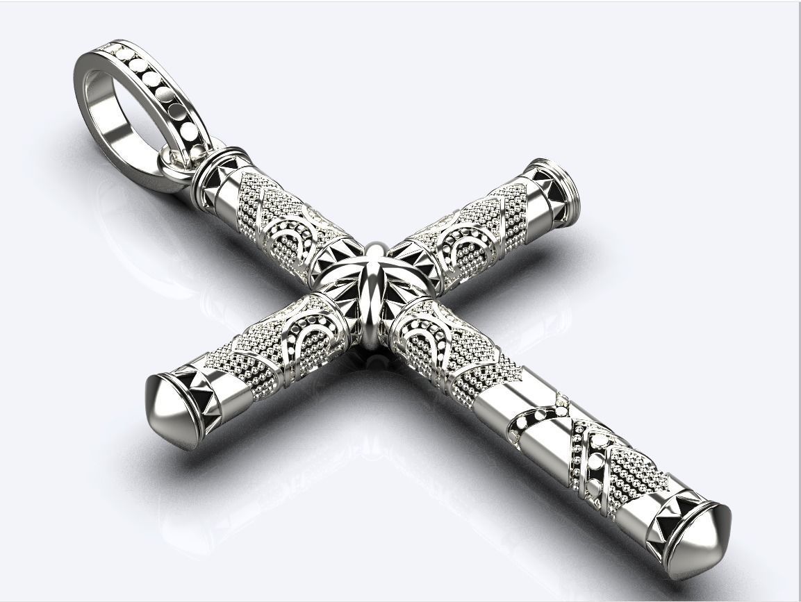 pendant cross  3D print model_1
