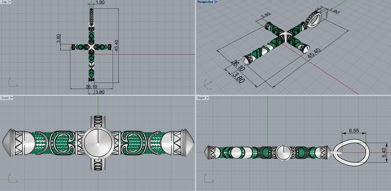 pendant cross  3D print model_12
