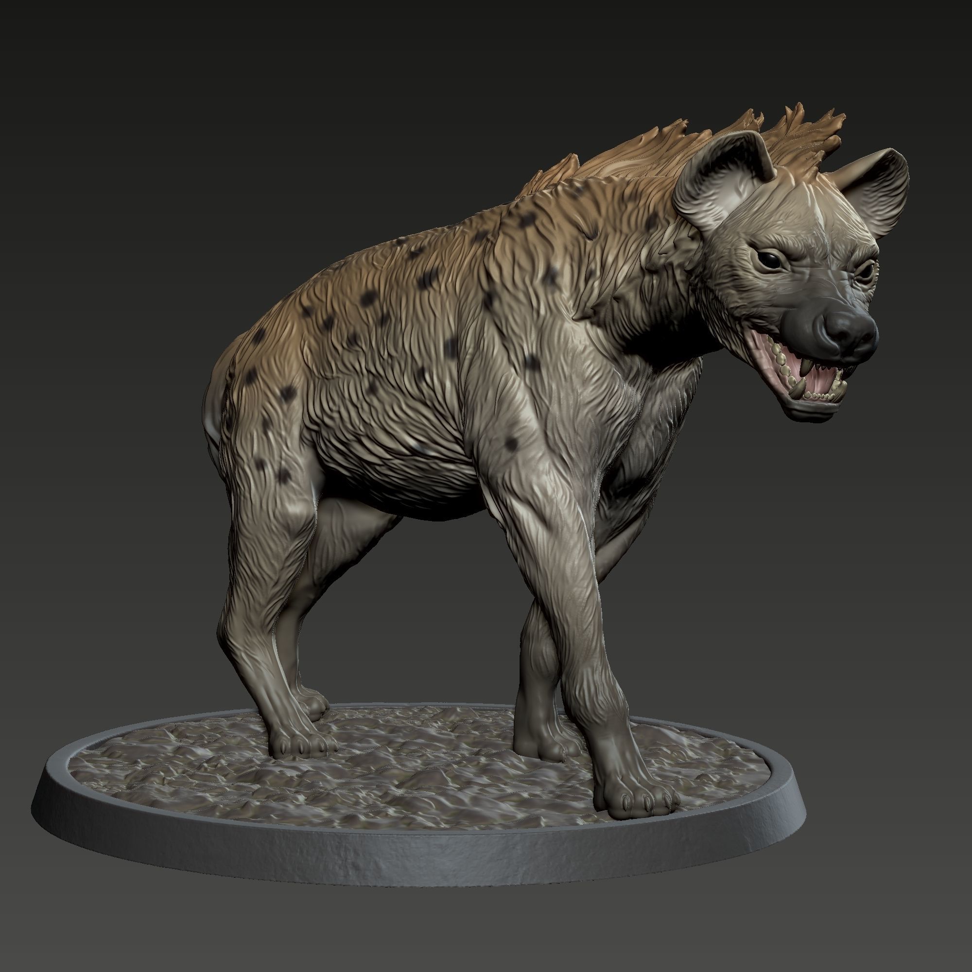 Hyena statue of 3D print model_1