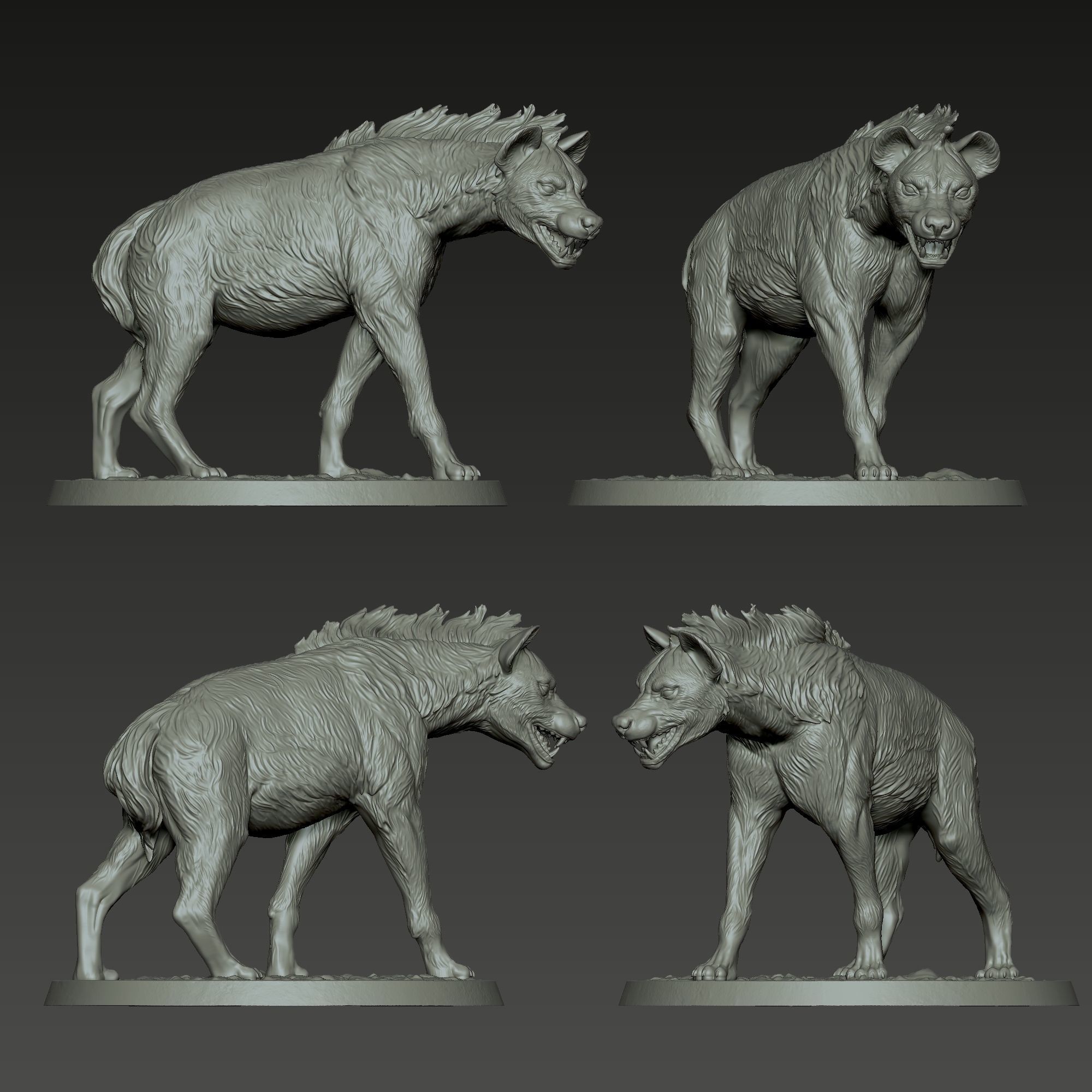 Hyena statue of 3D print model_5