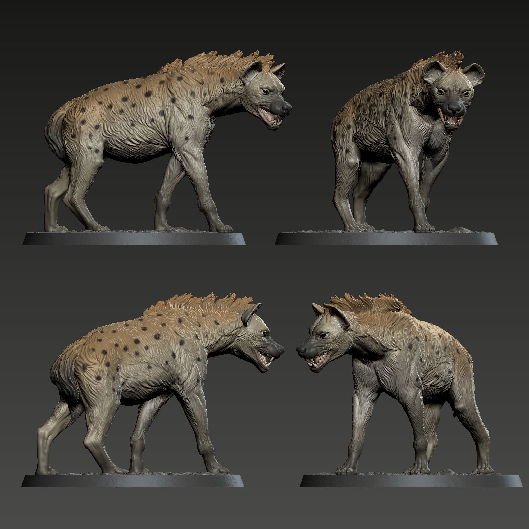 Hyena statue of 3D print model_4