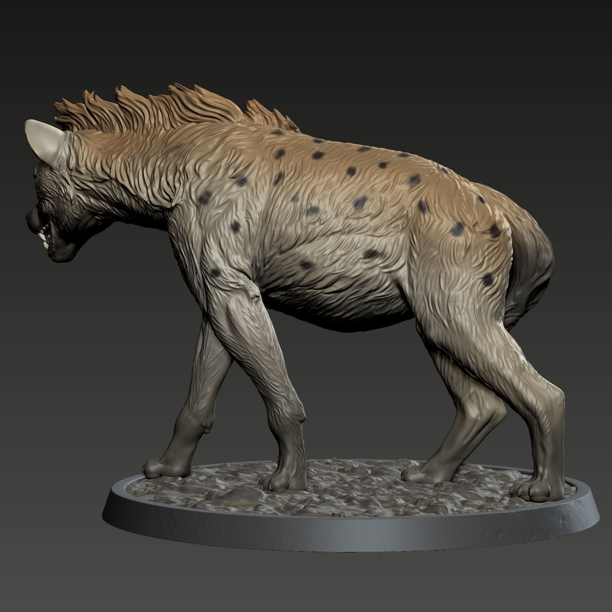 Hyena statue of 3D print model_2