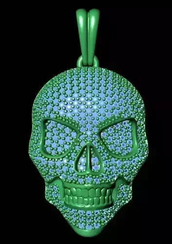 SKULL WITH GEMS PENDANT