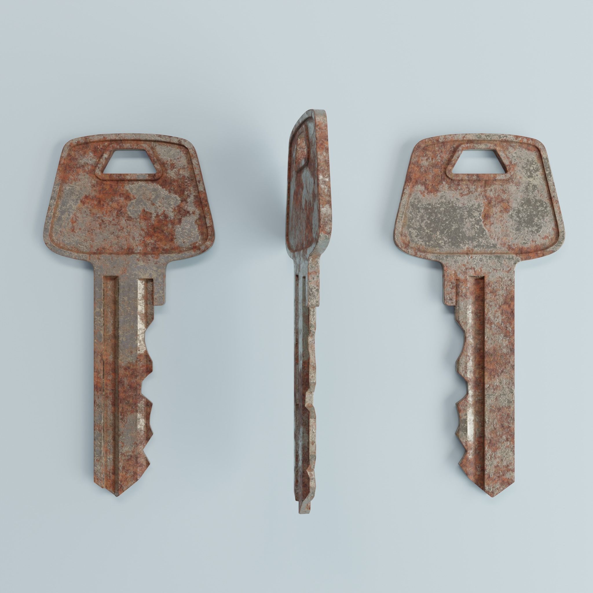 Key 2 metal 3D model_3