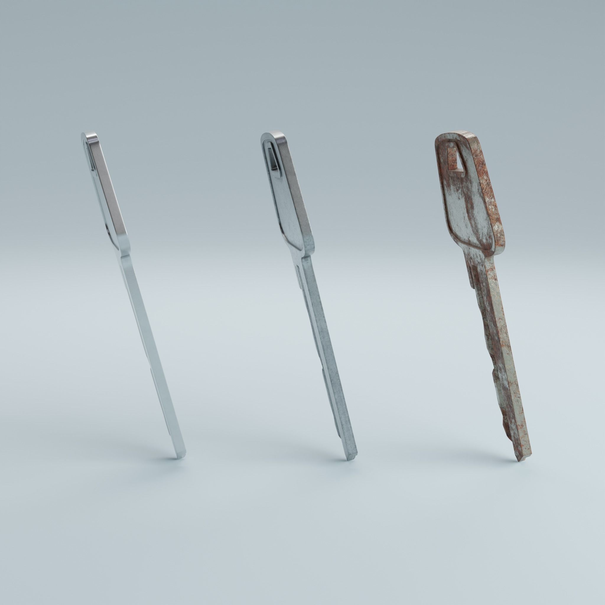 Key 2 metal 3D model_7