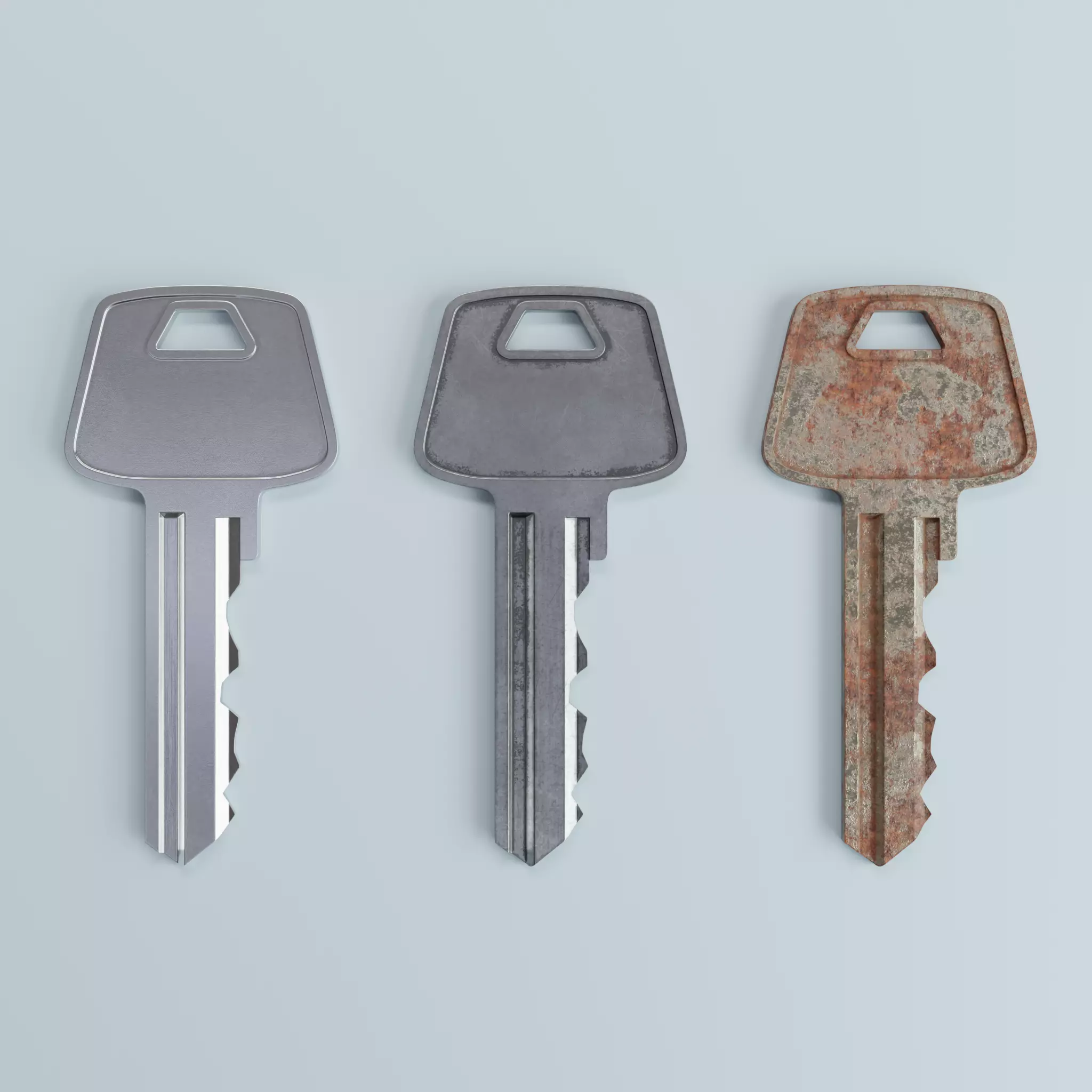 Key 2 metal 3D model_0