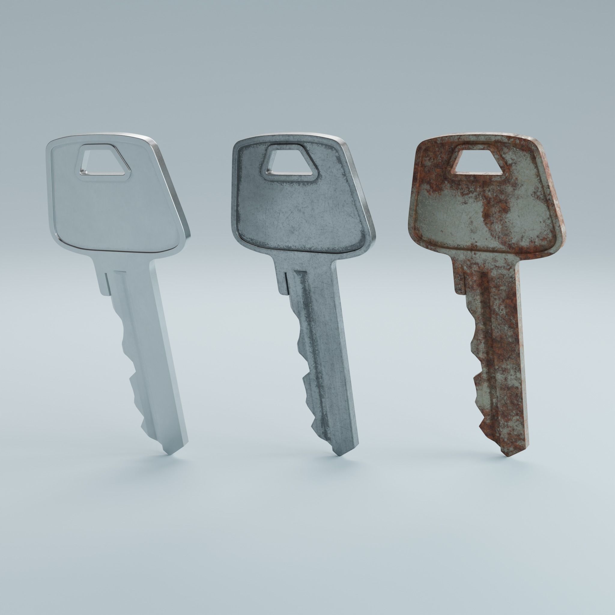 Key 2 metal 3D model_8