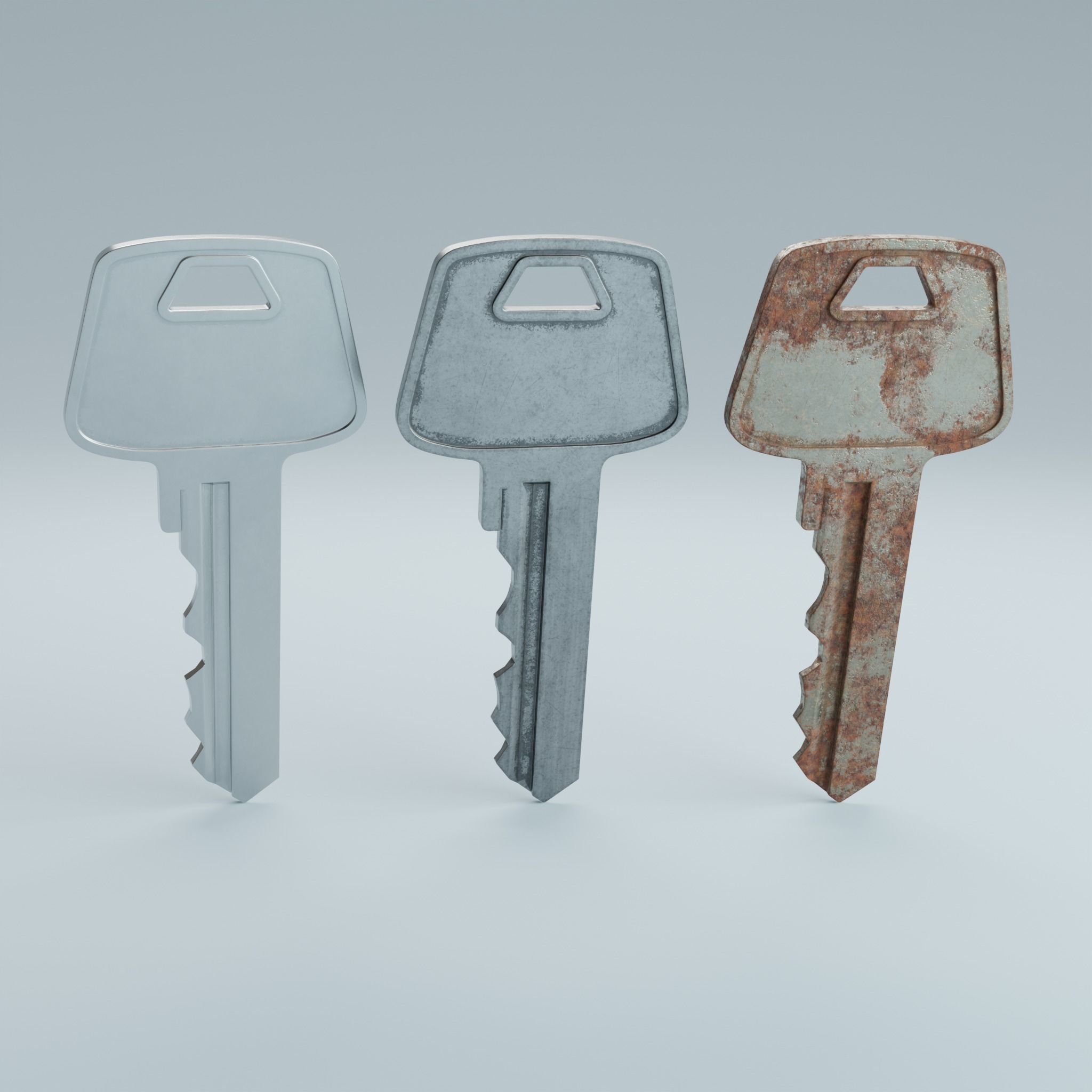 Key 2 metal 3D model_9