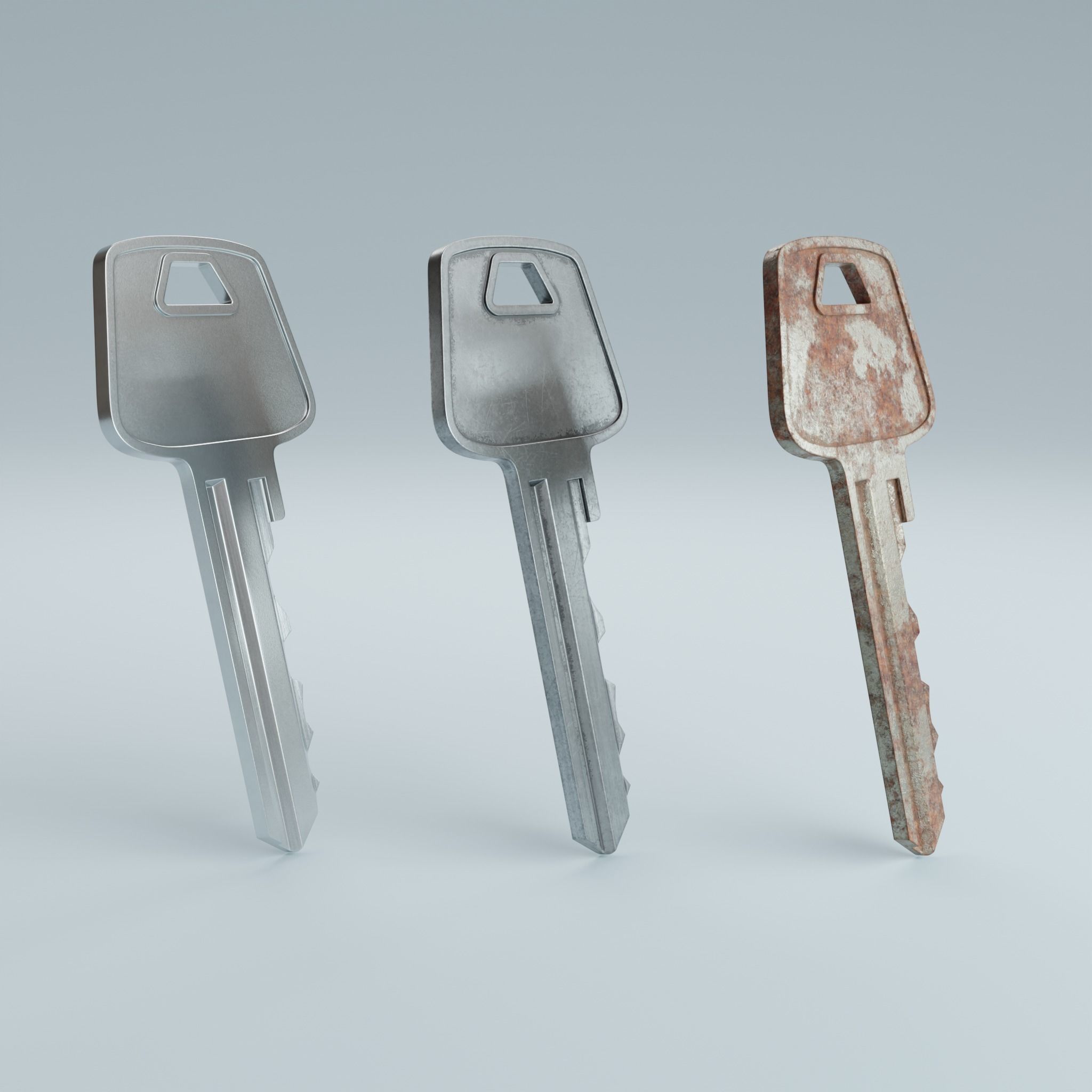 Key 2 metal 3D model_6