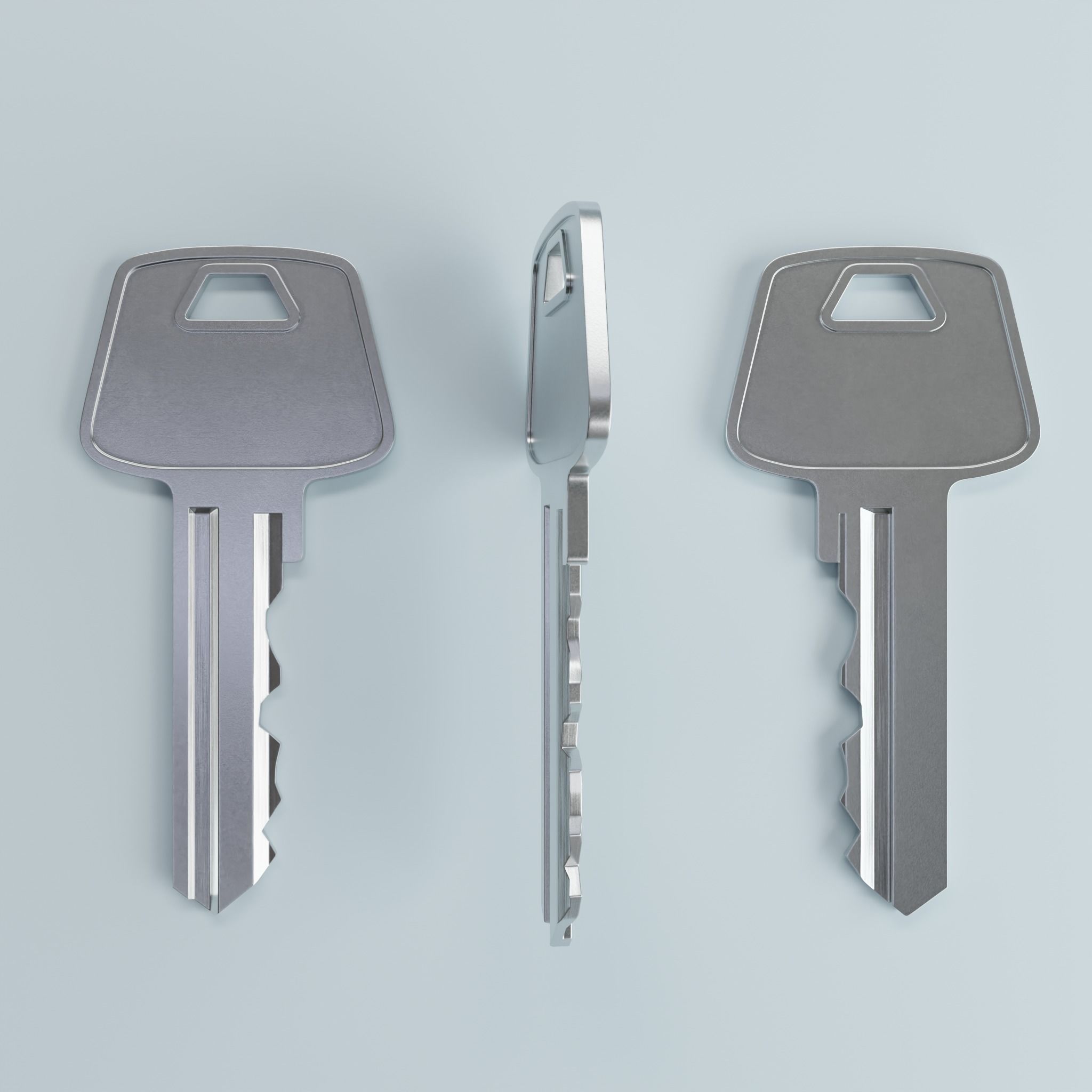 Key 2 metal 3D model_1