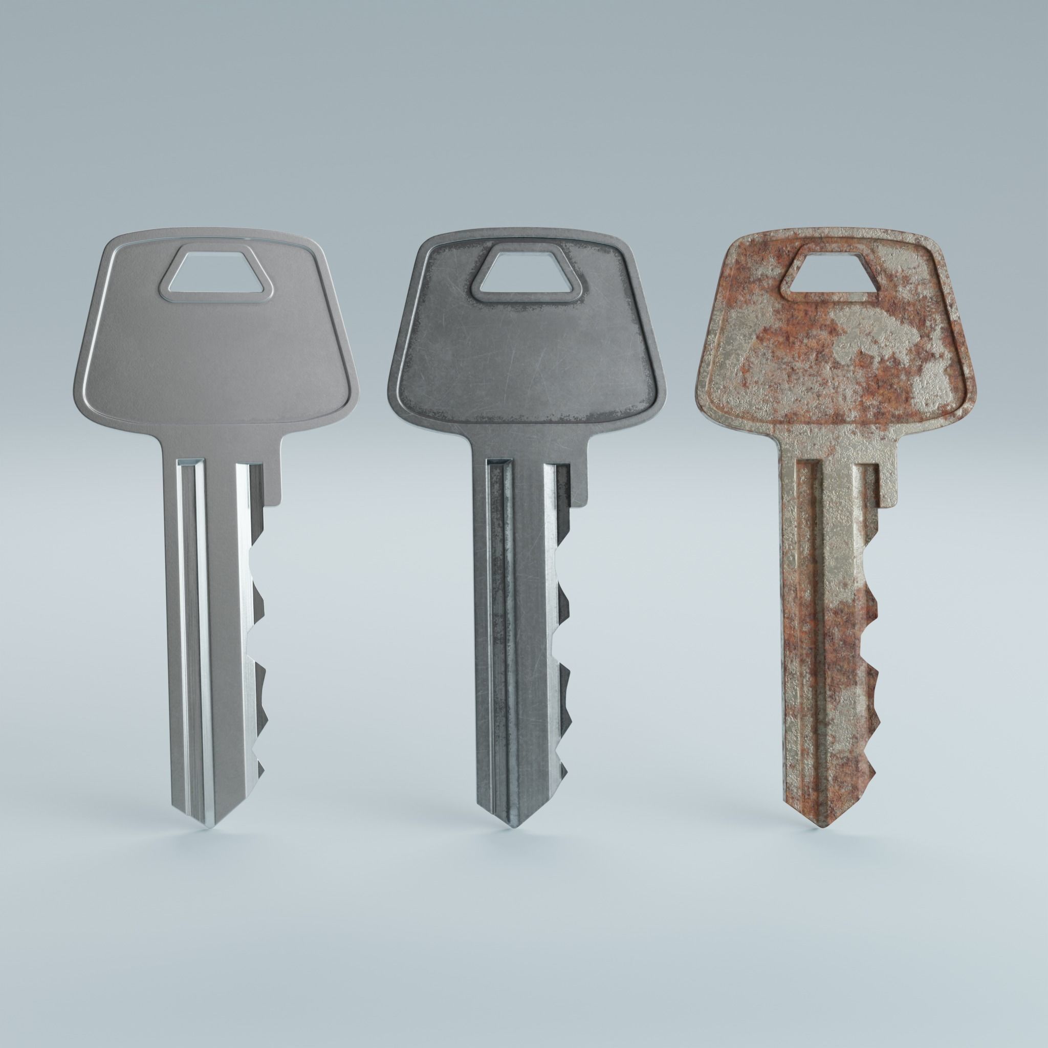 Key 2 metal 3D model_5