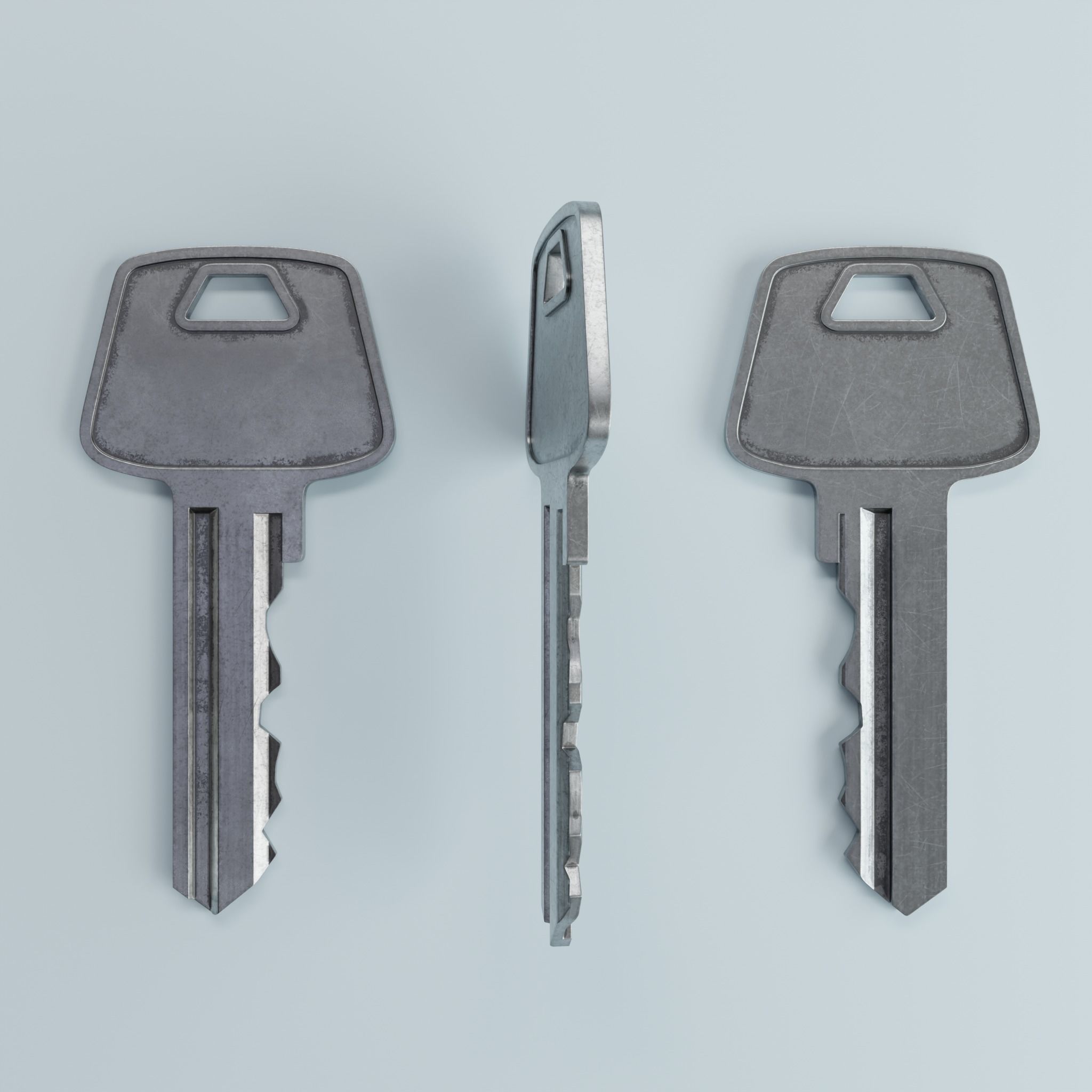 Key 2 metal 3D model_2