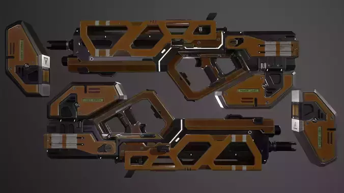 Scifi Assult Rifel Gun Low-poly 3D model