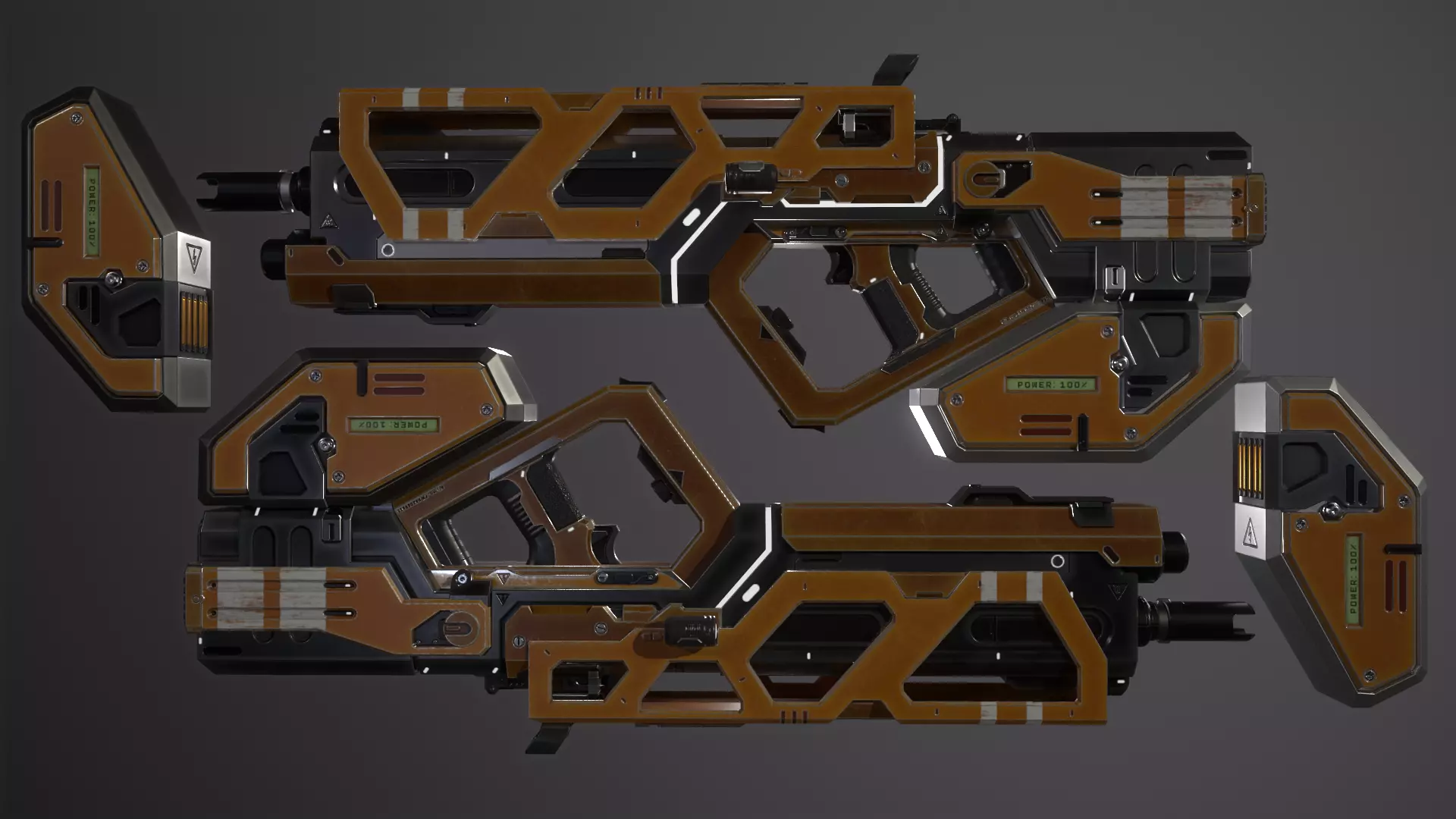 Scifi Assult Rifel Gun Low-poly 3D model_0