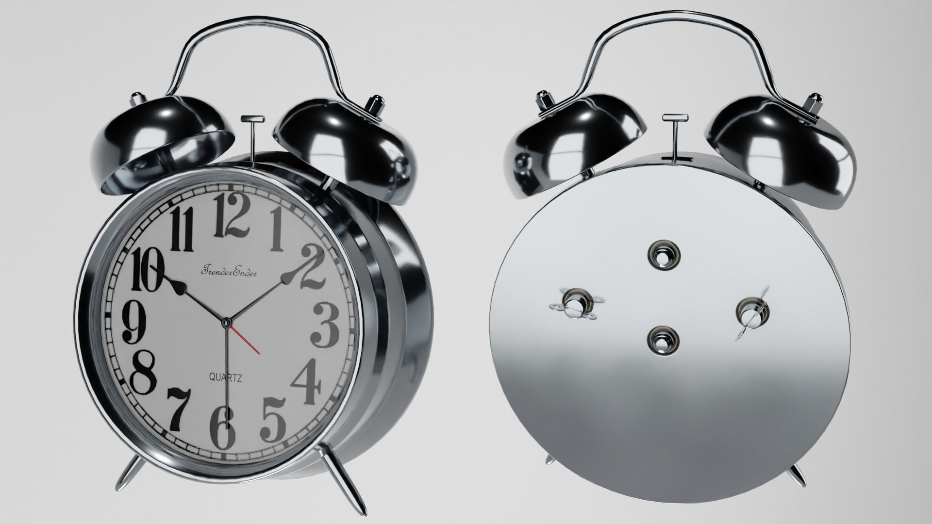 Vintage Alarm Clock 3D model_3
