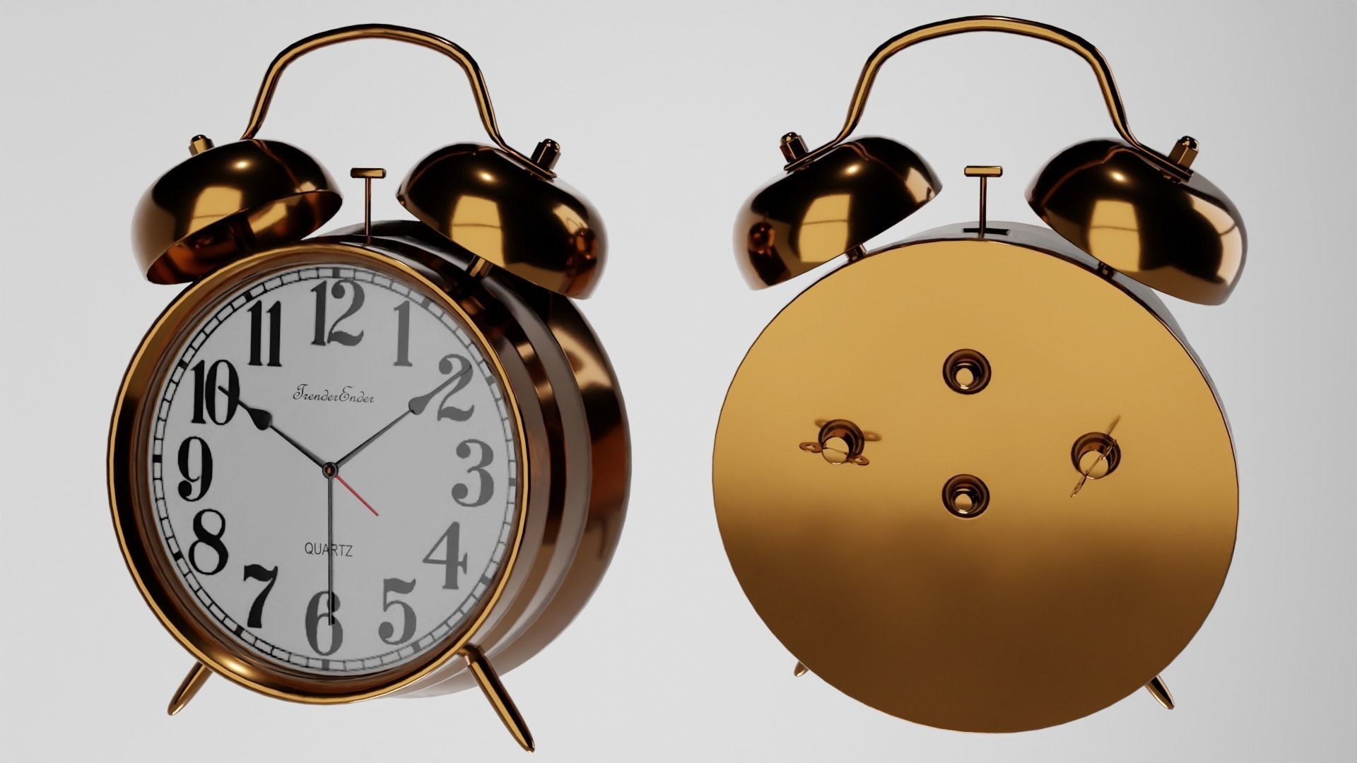 Vintage Alarm Clock 3D model_5