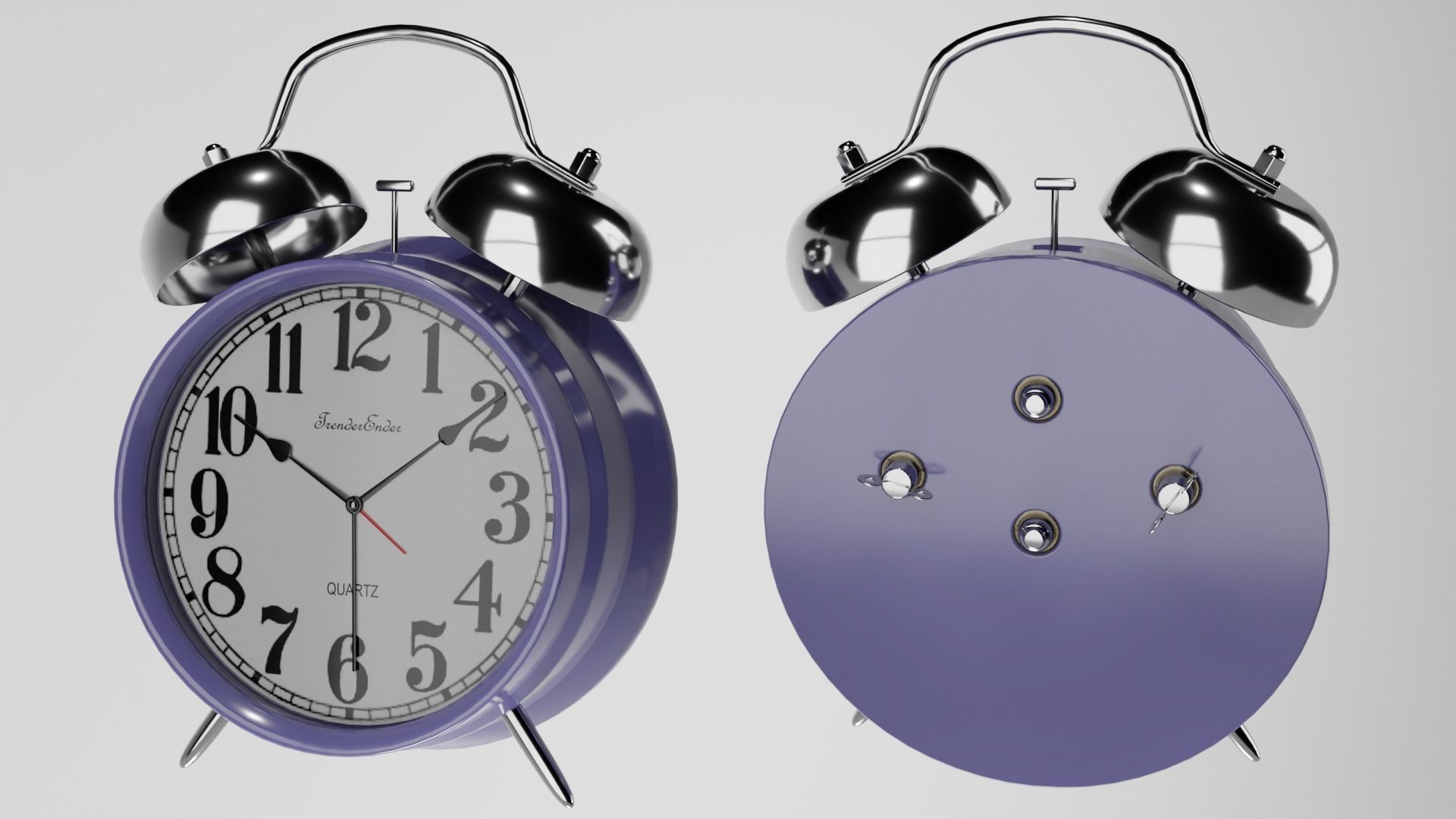 Vintage Alarm Clock 3D model_8