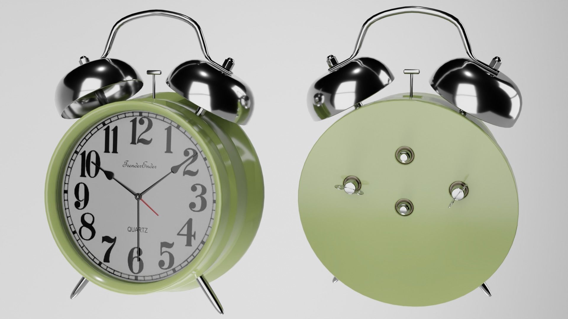 Vintage Alarm Clock 3D model_2