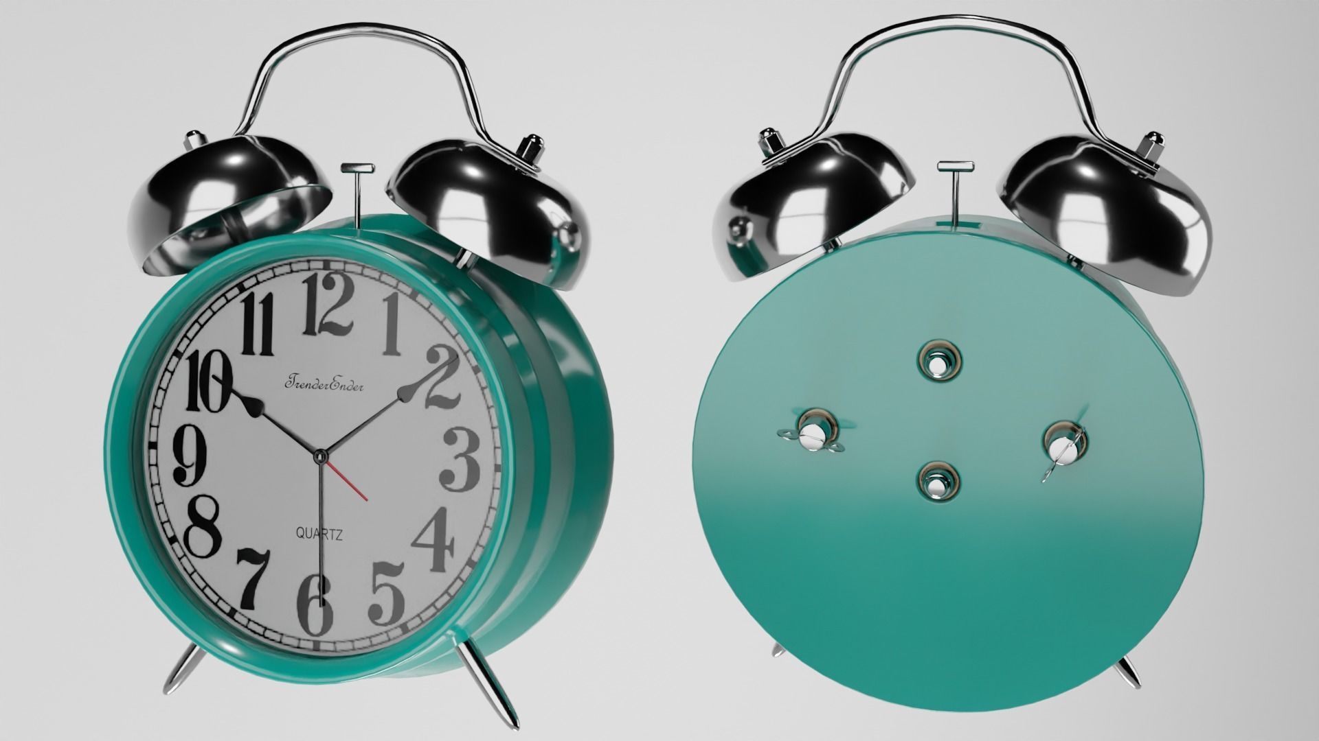 Vintage Alarm Clock 3D model_13