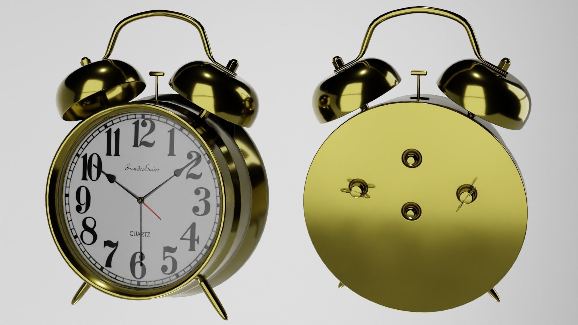Vintage Alarm Clock 3D model_4