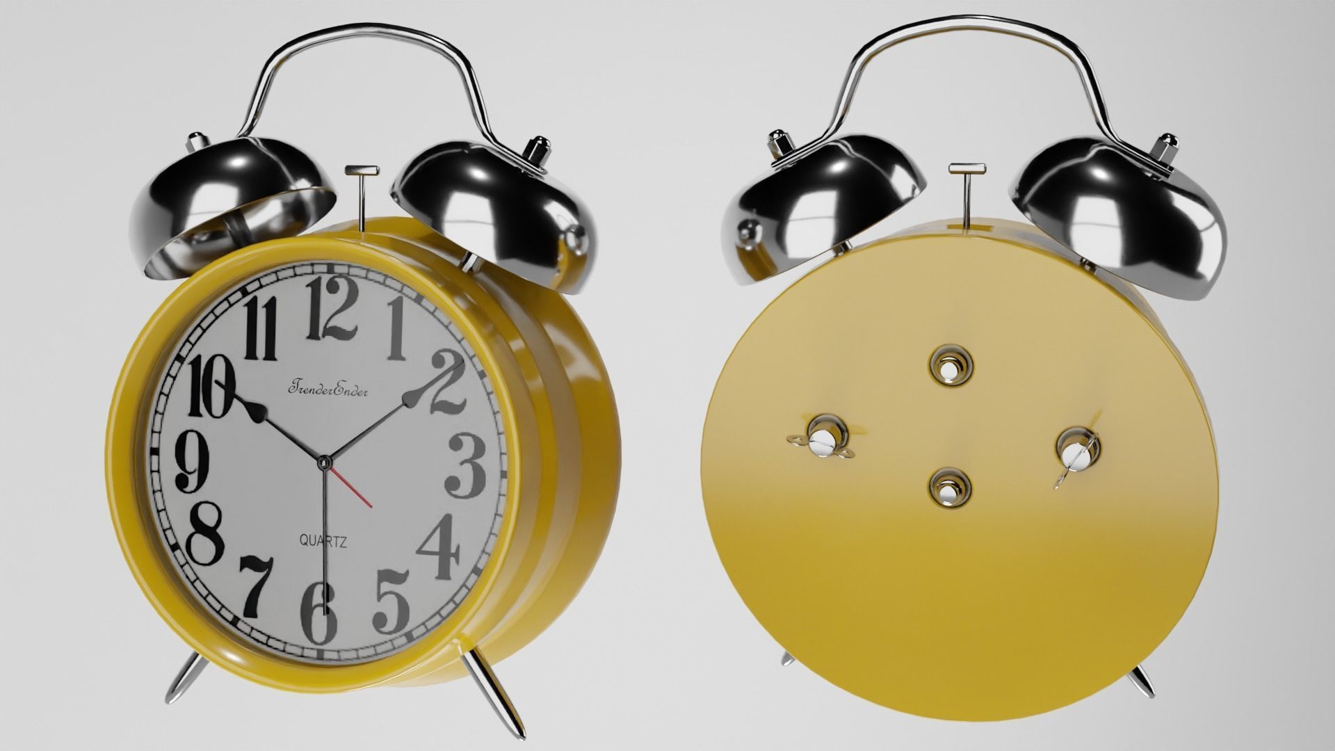 Vintage Alarm Clock 3D model_9