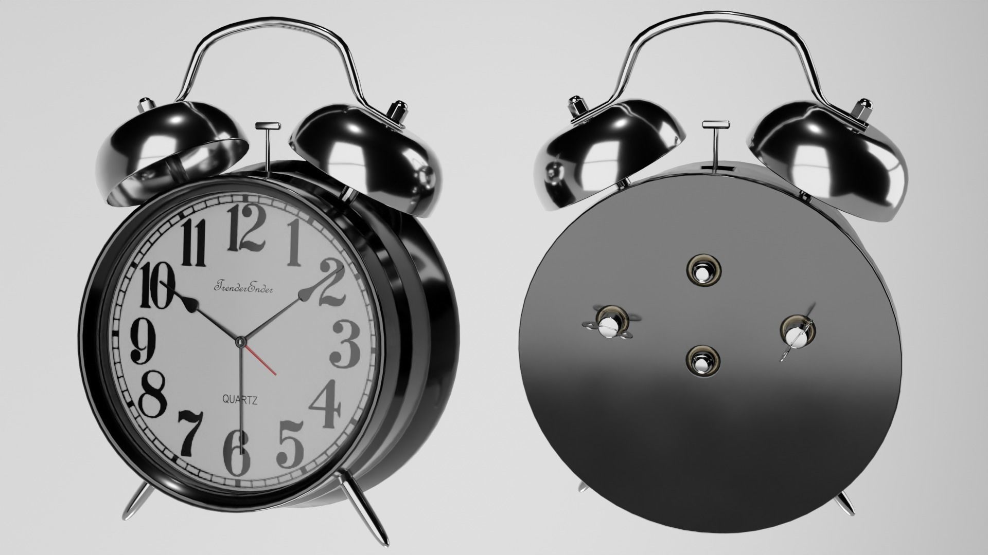 Vintage Alarm Clock 3D model_1