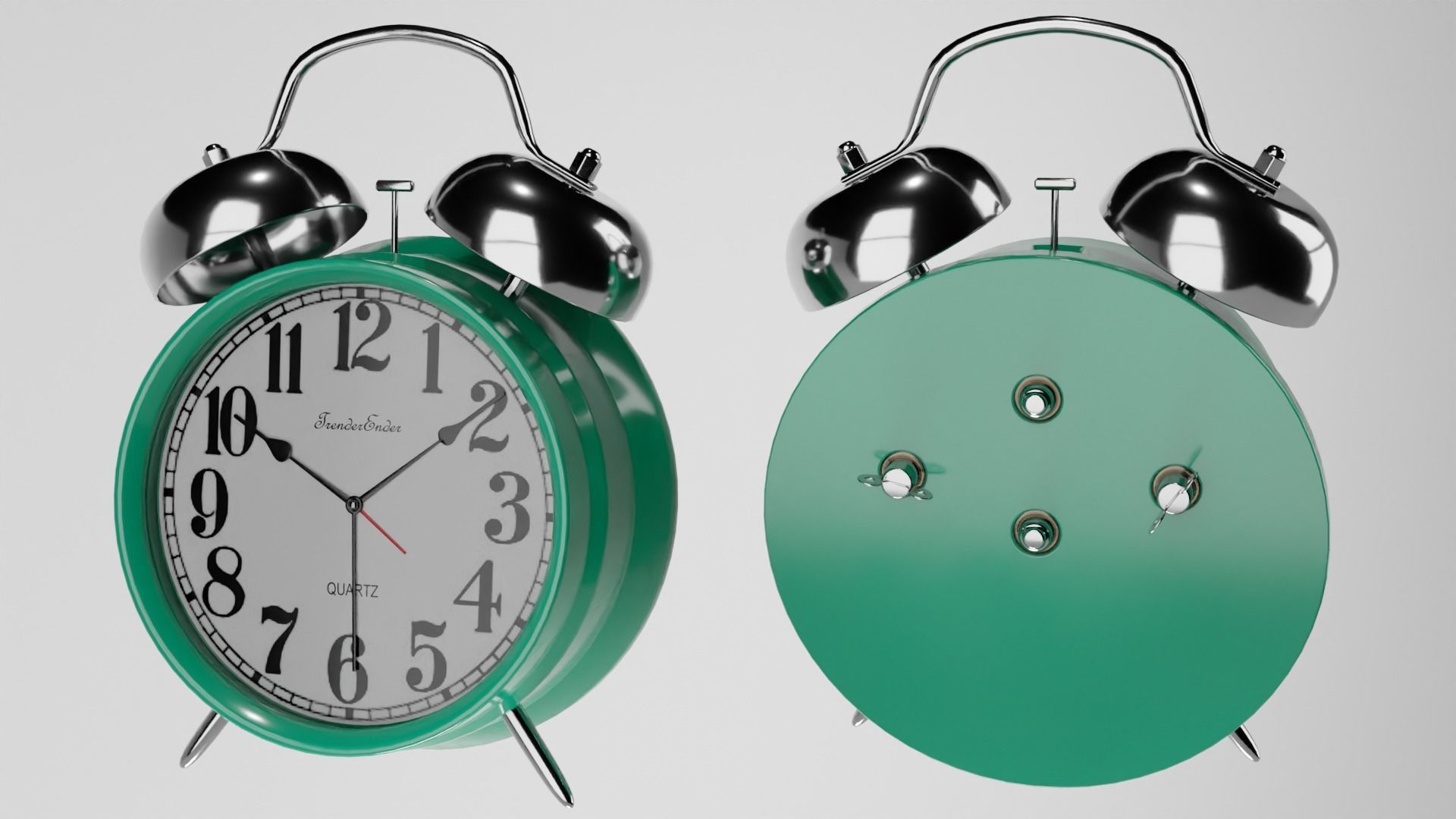 Vintage Alarm Clock 3D model_11